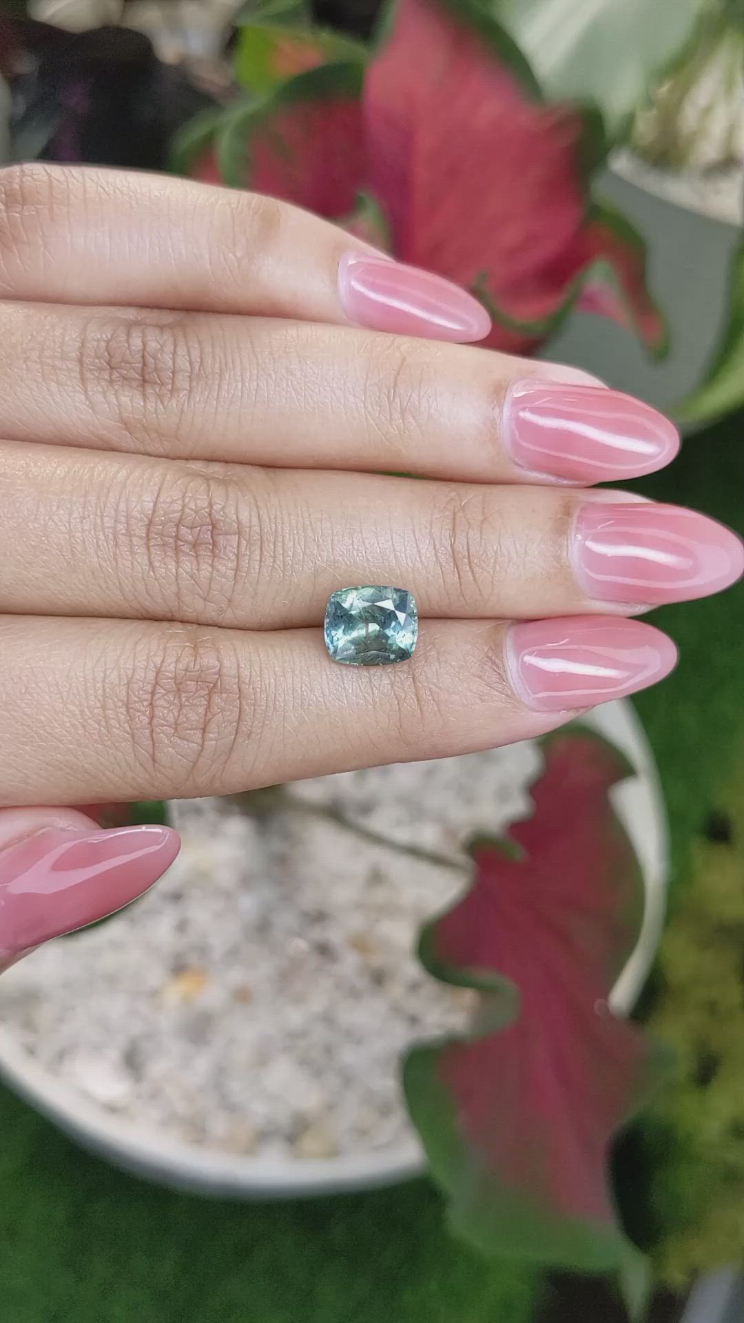 3.33 Ct. Bluish Green Sapphire from Montana Size Video