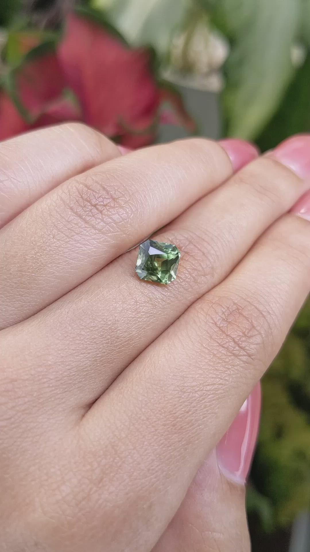 2.64 Ct. Green Sapphire from Montana Size Video