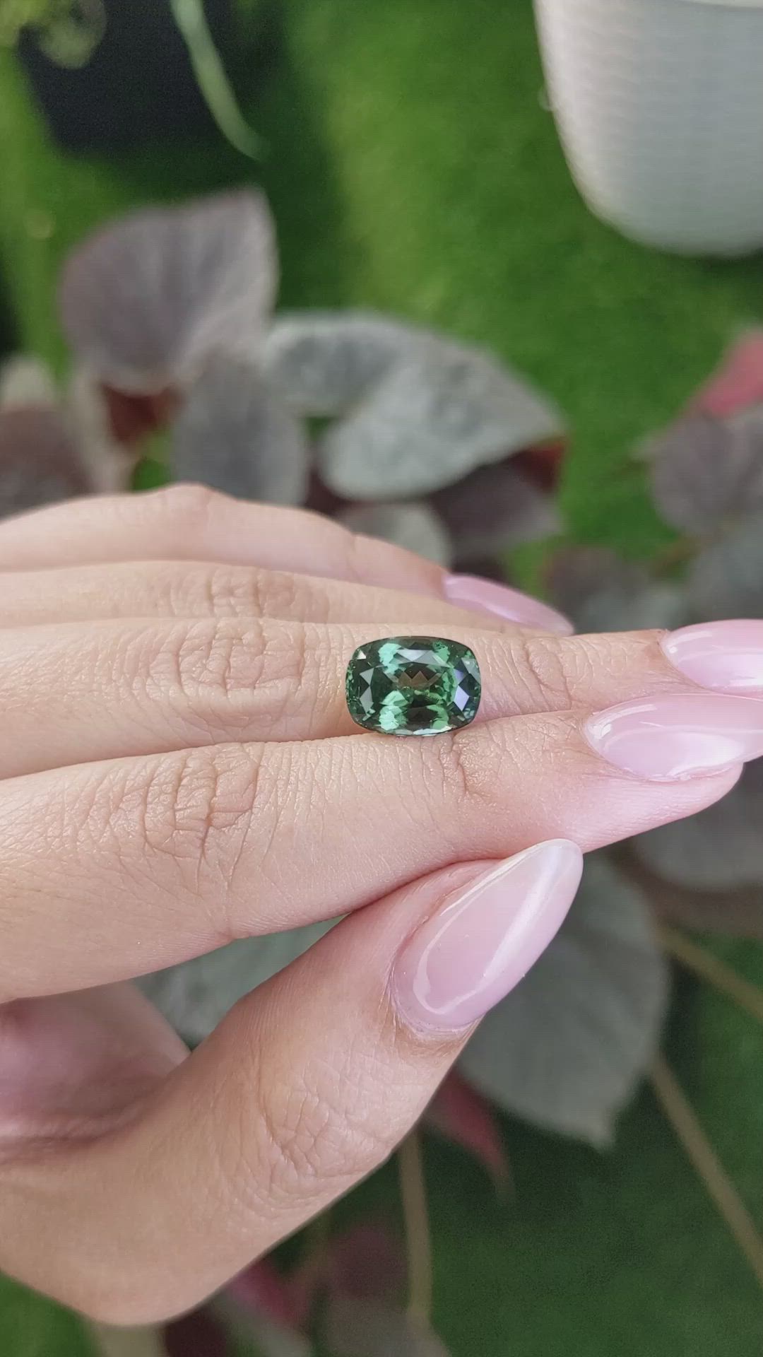 5.91 Ct. Green Sapphire from Montana Size Video