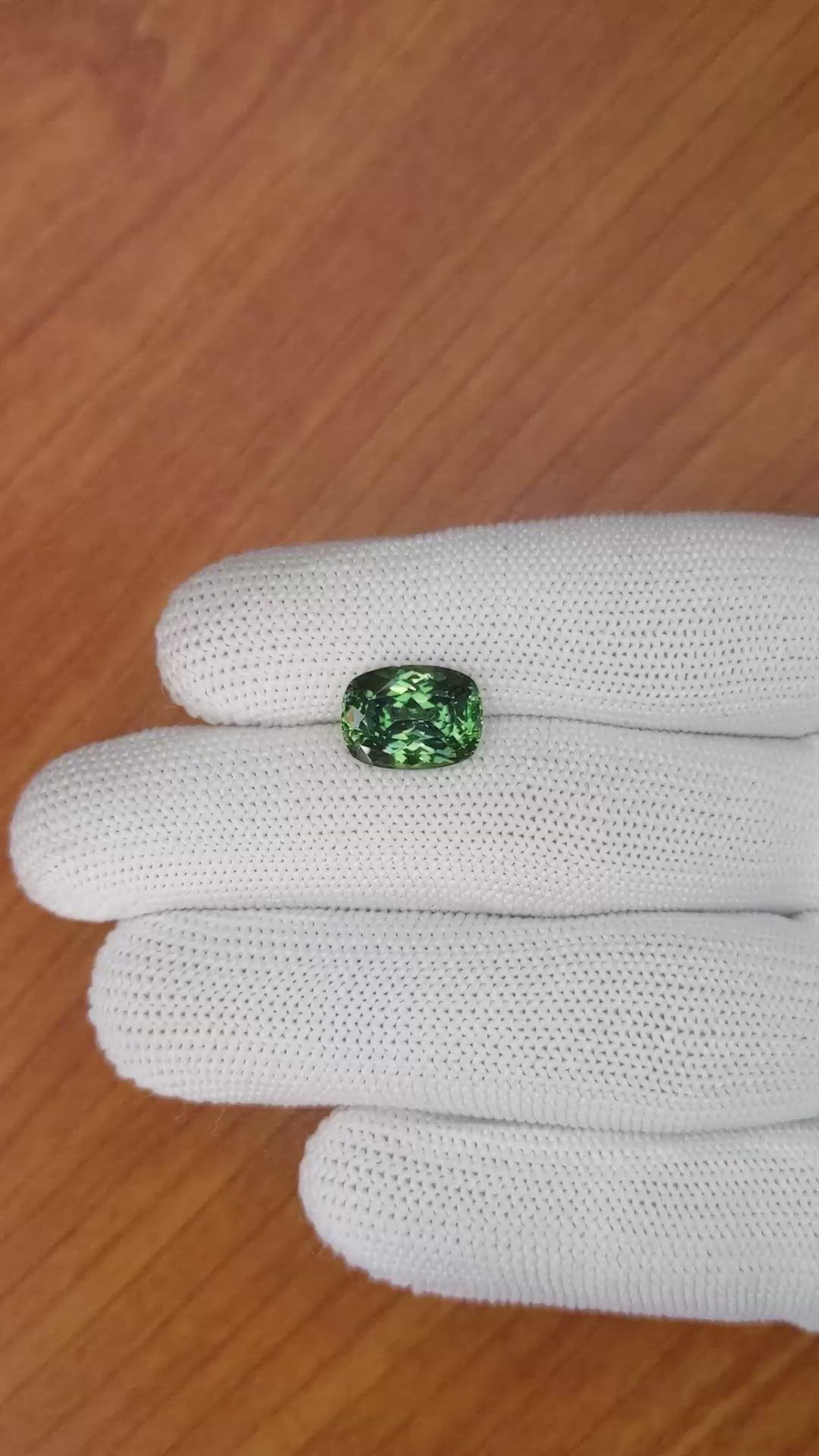 5.91 Ct. Green Sapphire from Montana Size Video