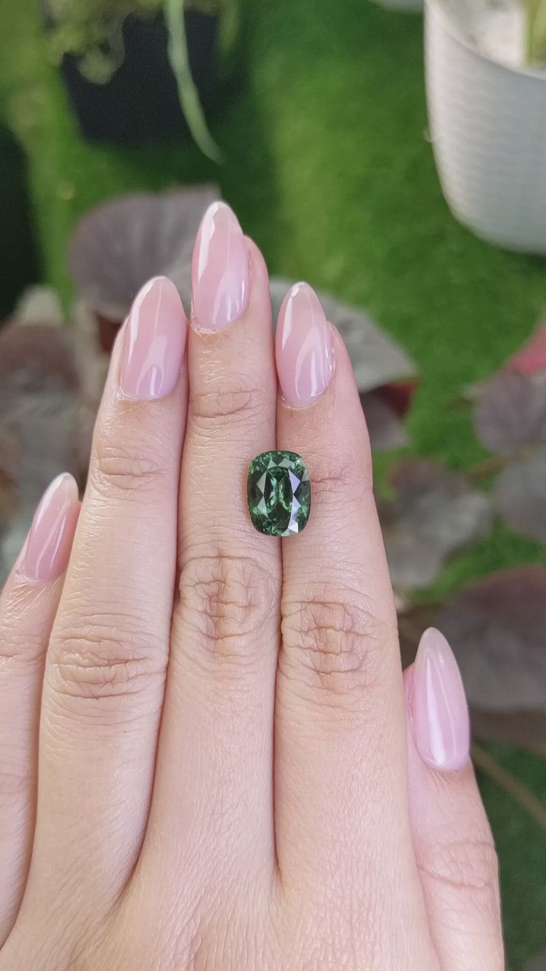 5.91 Ct. Green Sapphire from Montana Size Video