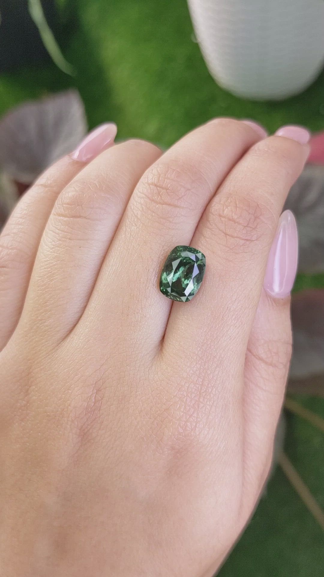 5.91 Ct. Green Sapphire from Montana Size Video