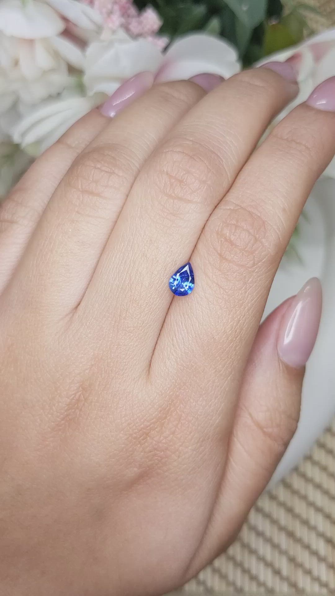 0.59 Ct. Blue Sapphire from Ceylon (Sri Lanka) Size Video