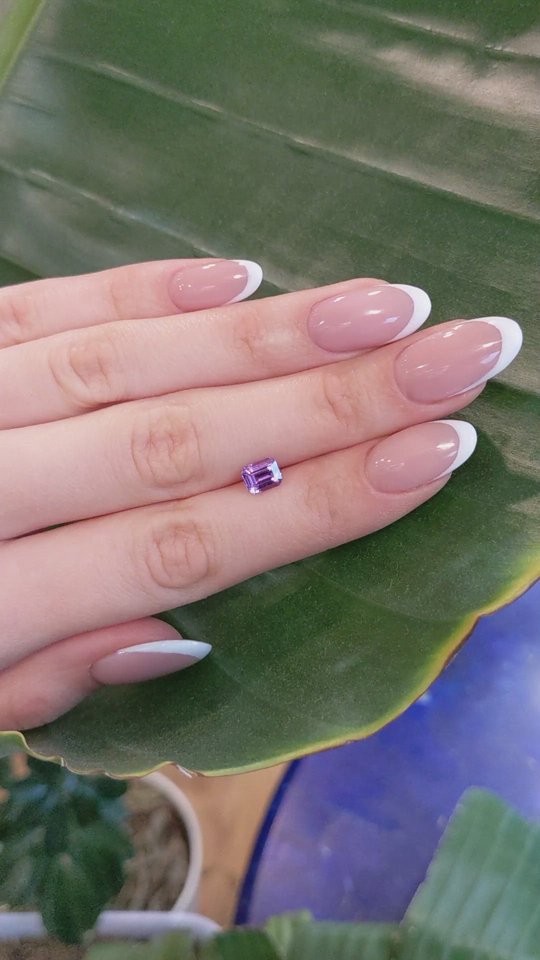 1.24 Ct. Pinkish Purple Sapphire from Madagascar Size Video