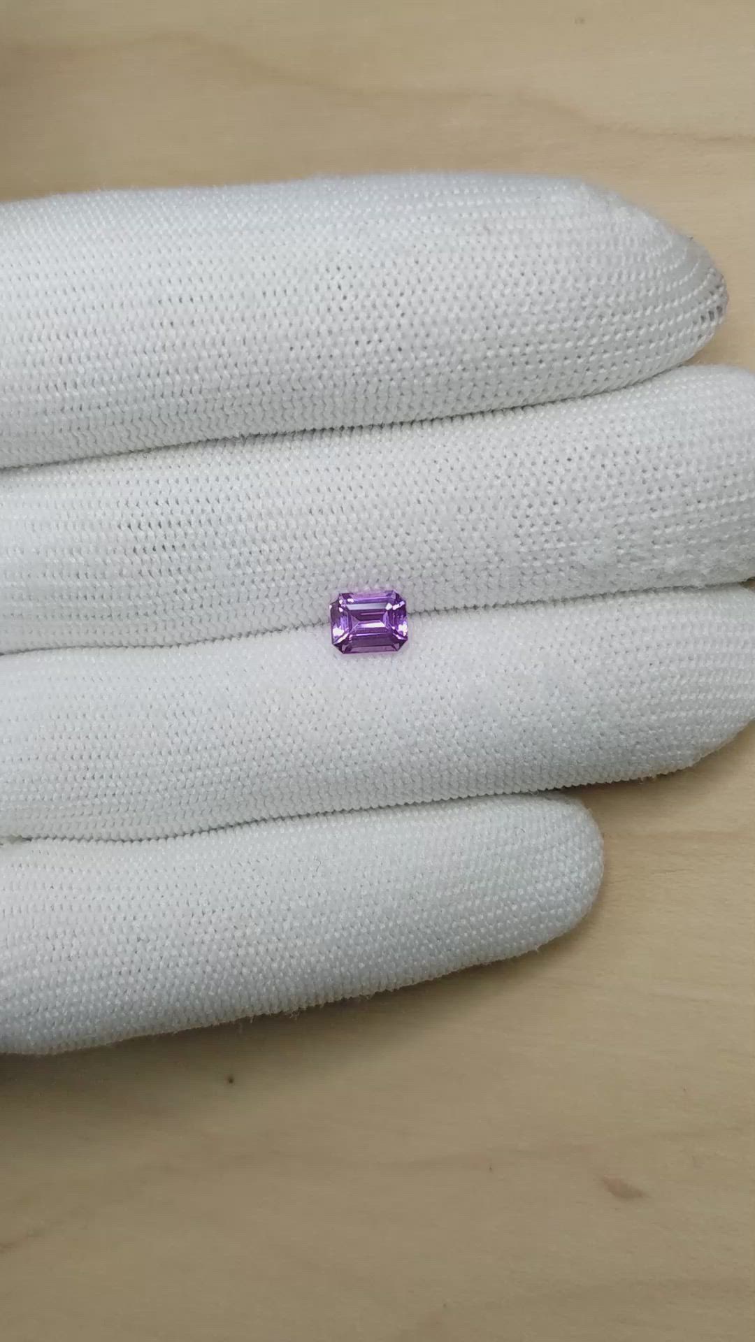 1.24 Ct. Pinkish Purple Sapphire from Madagascar Size Video