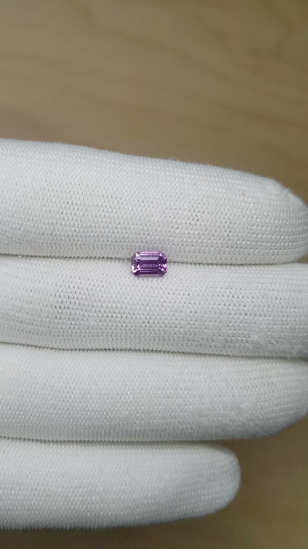 1.10 Ct. Pinkish Purple Sapphire from Madagascar Size Video