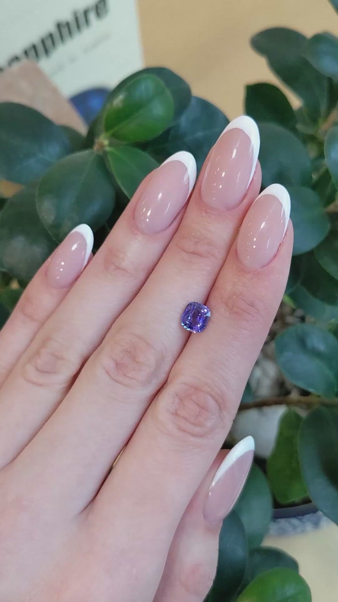 1.59 Ct. Bluish Purple Sapphire from Madagascar Size Video