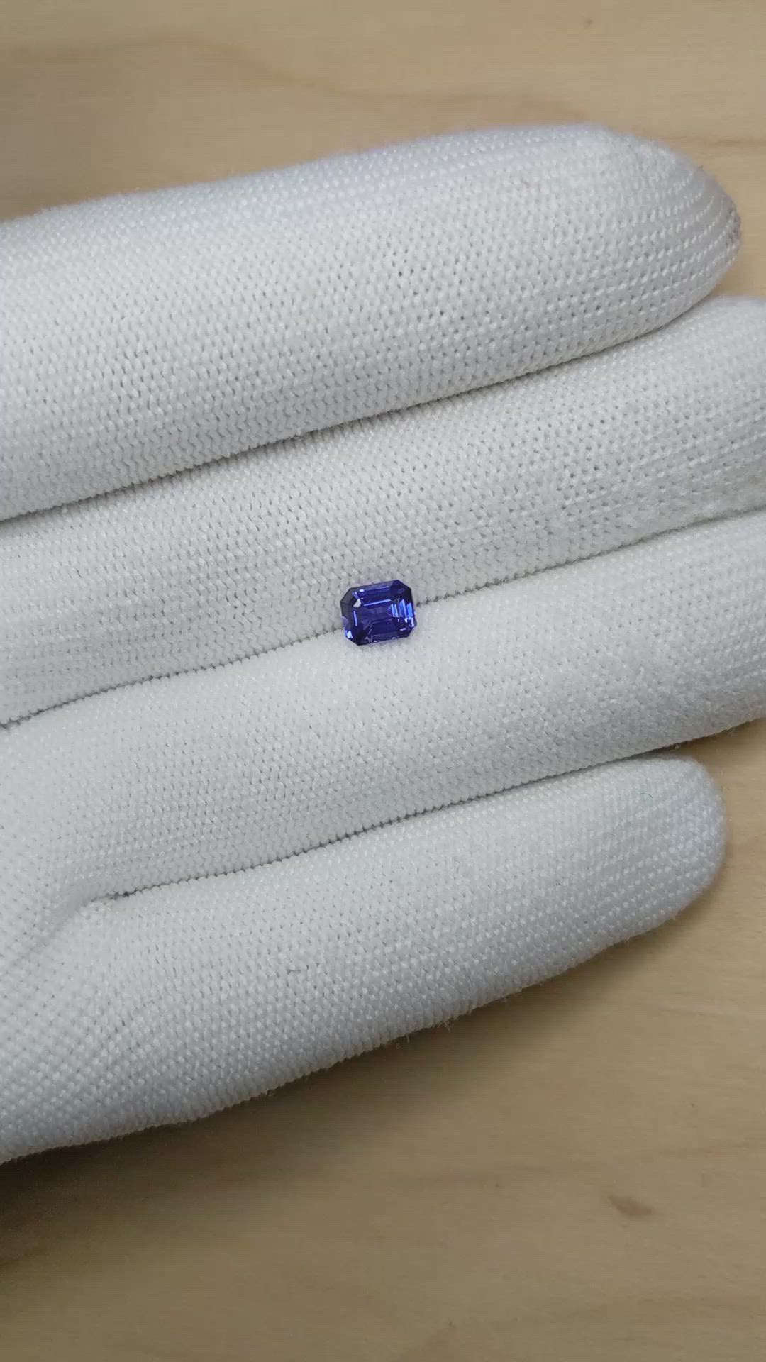 1.01 Ct. Purplish Blue Sapphire from Madagascar Size Video