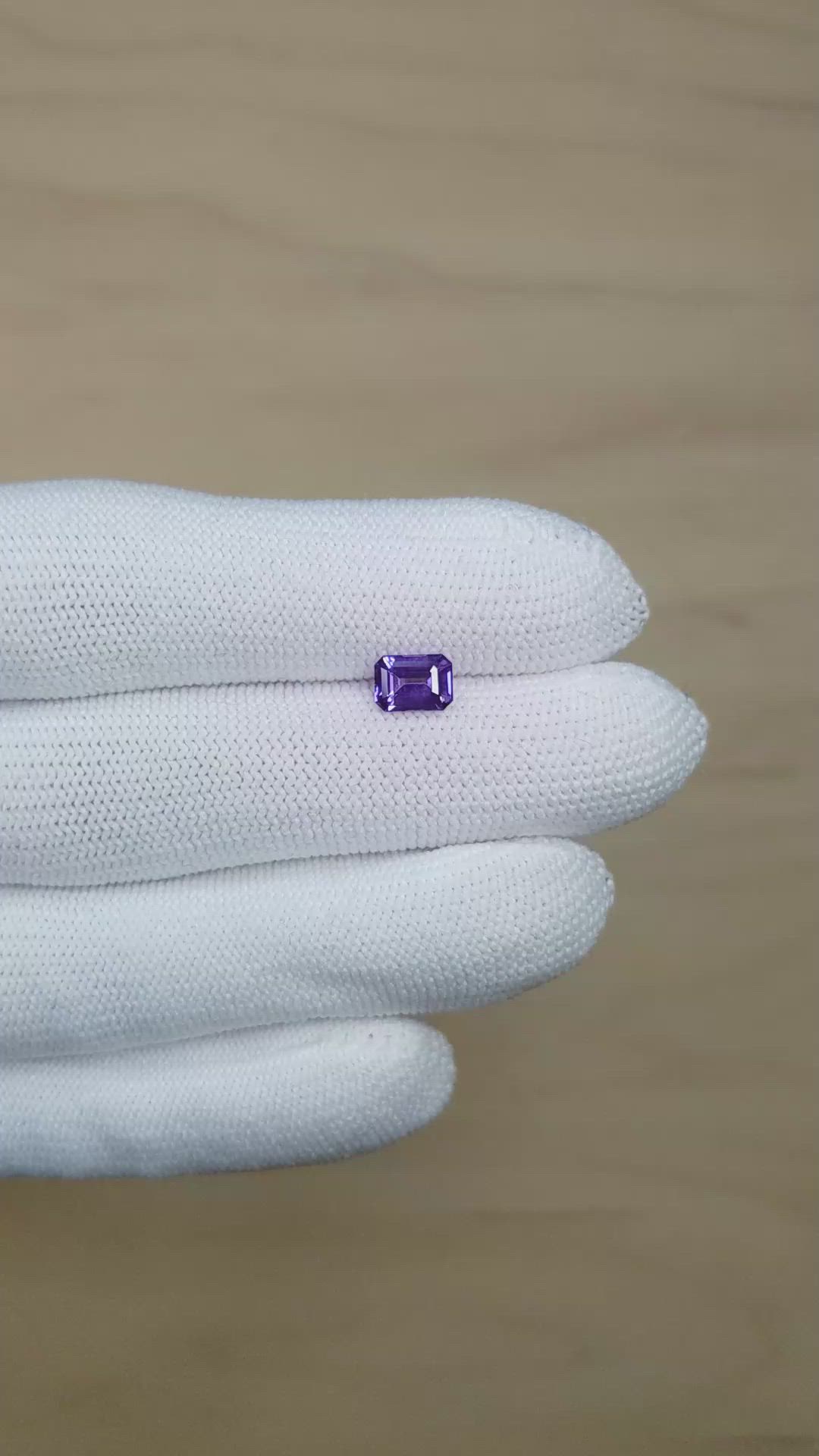 1.08 Ct. Purple Sapphire from Madagascar Size Video