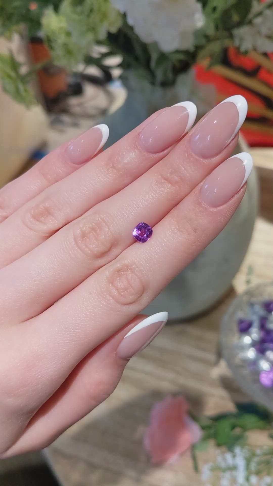 1.20 Ct. Pinkish Purple Sapphire from Madagascar Size Video