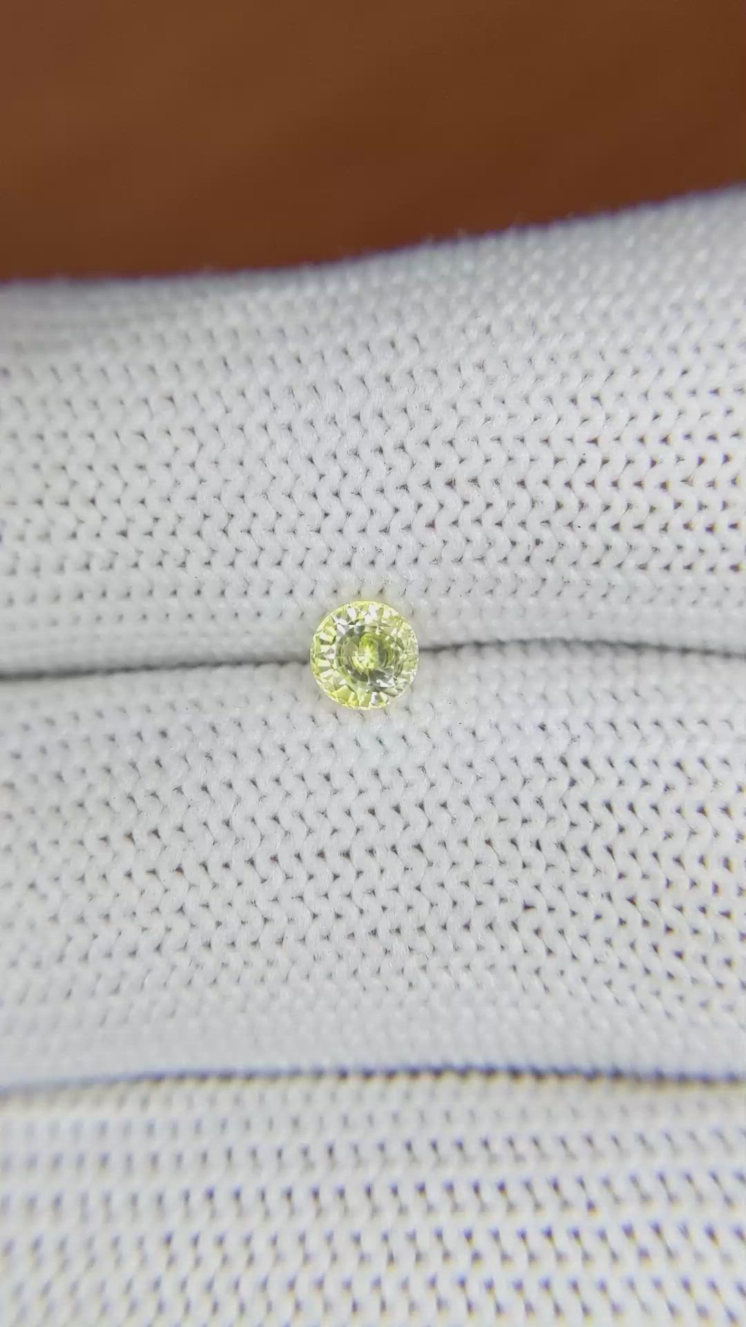 0.43 Ct. Yellow Sapphire from Ceylon (Sri Lanka) Size Video