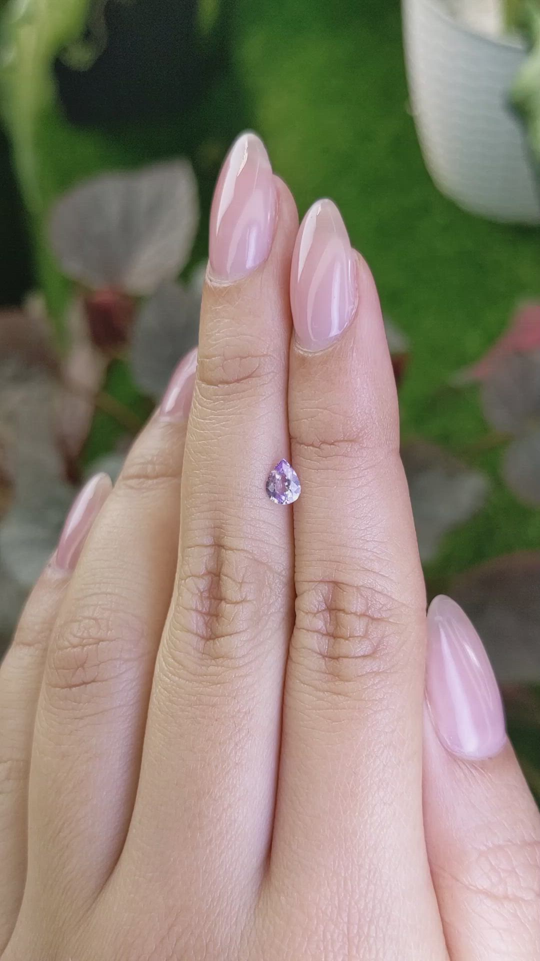 0.38 Ct. Pinkish Purple Sapphire from Ceylon (Sri Lanka) Size Video
