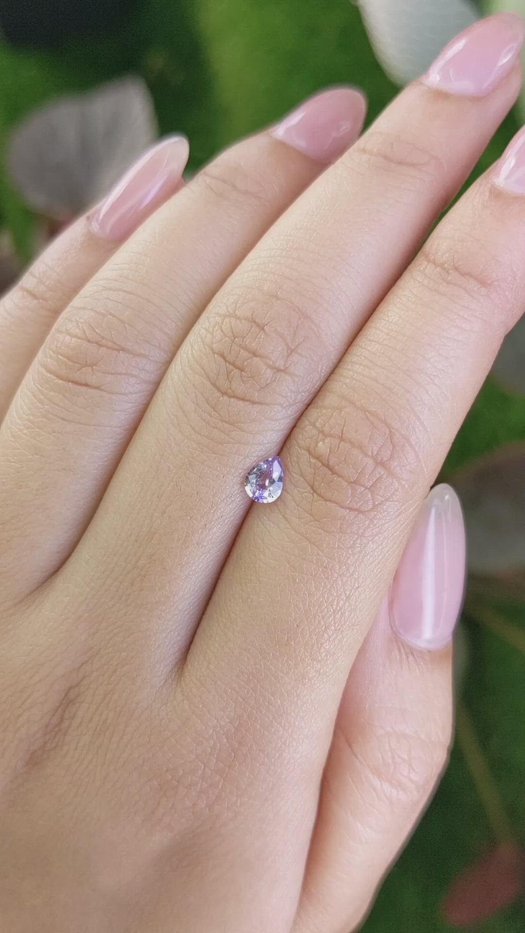 0.38 Ct. Pinkish Purple Sapphire from Ceylon (Sri Lanka) Size Video
