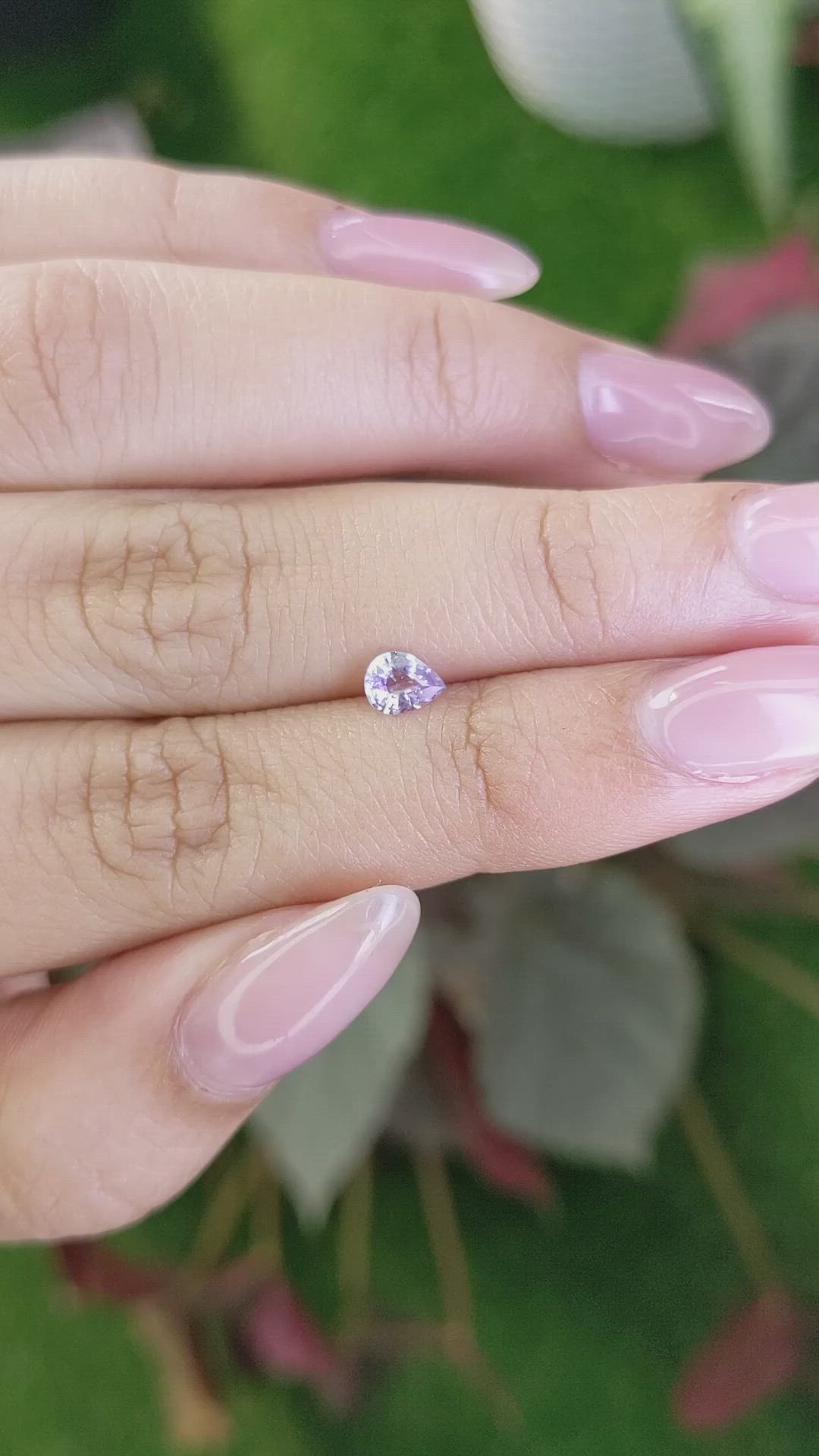 0.38 Ct. Pinkish Purple Sapphire from Ceylon (Sri Lanka) Size Video