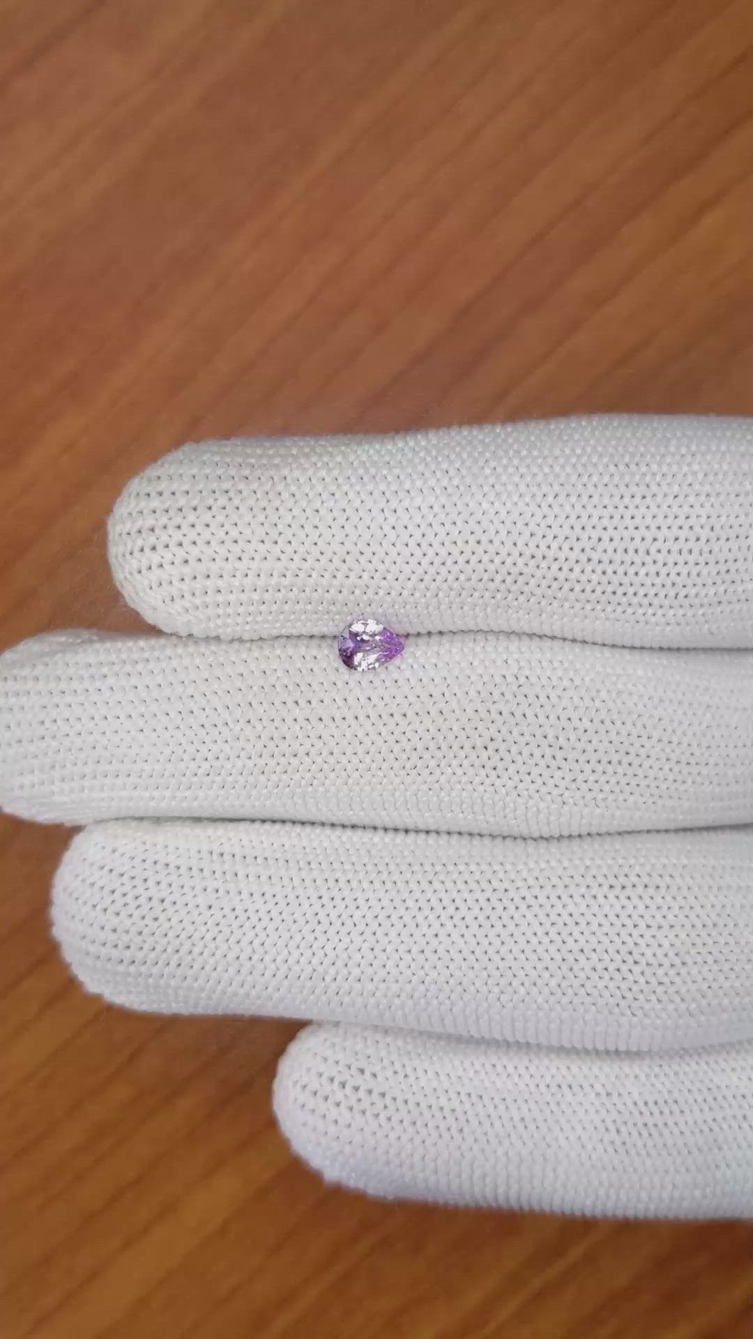 0.38 Ct. Pinkish Purple Sapphire from Ceylon (Sri Lanka) Size Video
