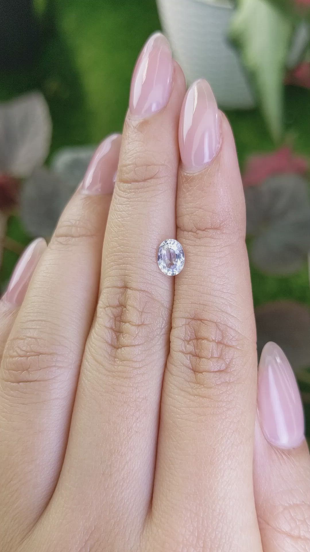 0.89 Ct. Greyish Blue Sapphire from Ceylon (Sri Lanka) Size Video