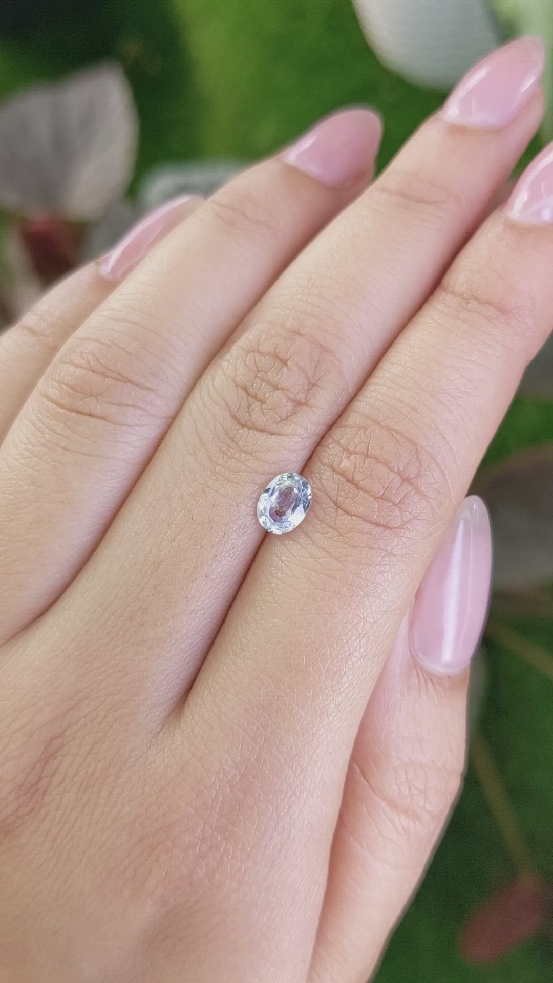 0.89 Ct. Greyish Blue Sapphire from Ceylon (Sri Lanka) Size Video