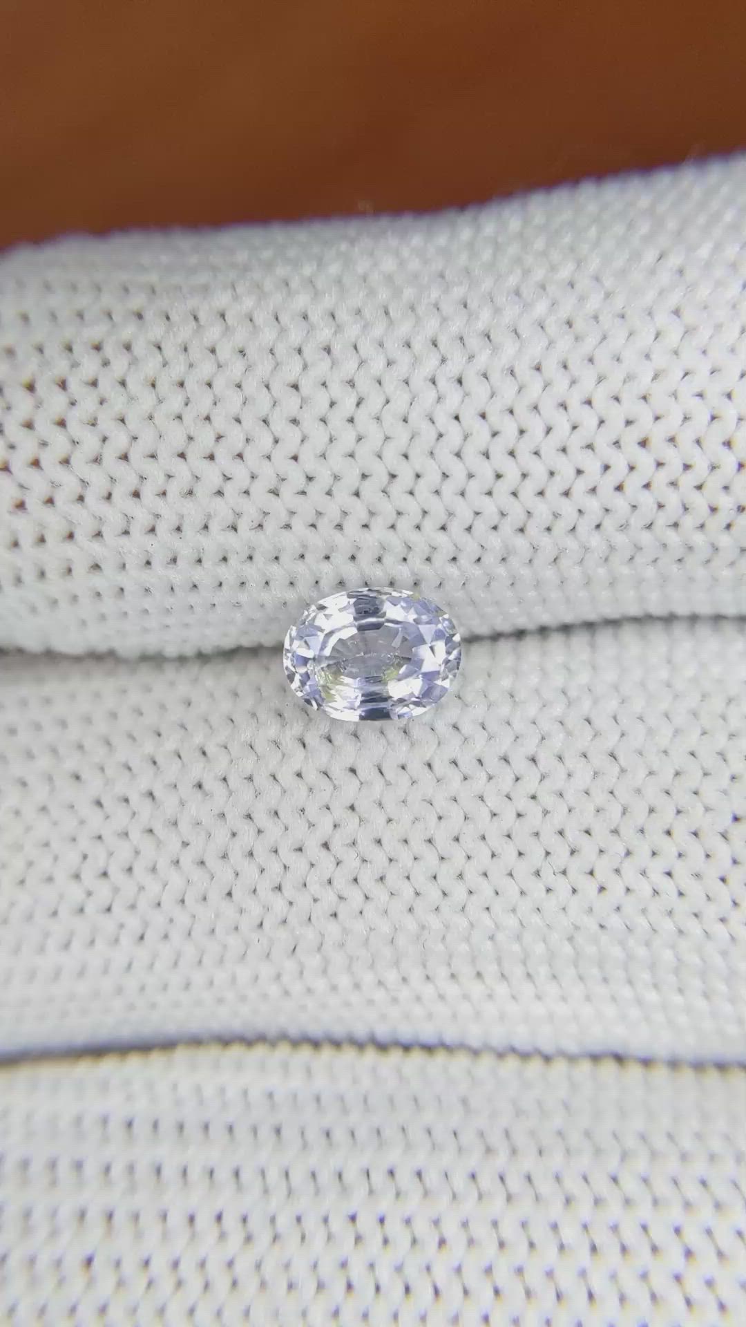 0.89 Ct. Greyish Blue Sapphire from Ceylon (Sri Lanka) Size Video