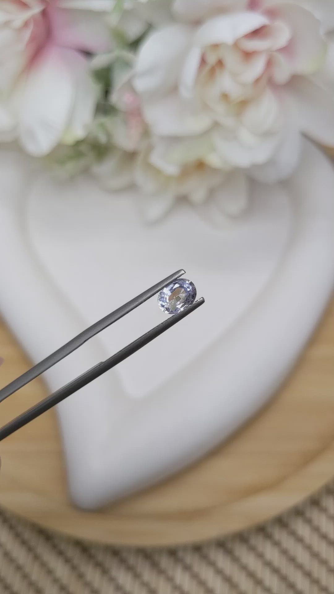 0.89 Ct. Greyish Blue Sapphire from Ceylon (Sri Lanka) Size Video