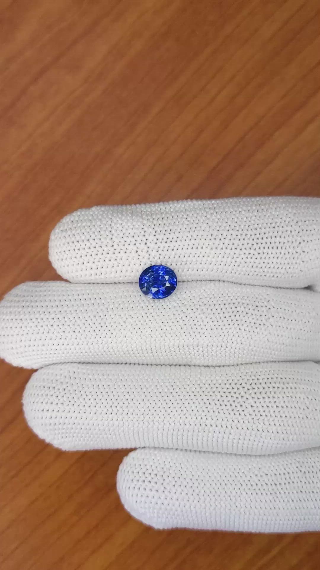 2.03 Ct. Blue Sapphire from Ceylon (Sri Lanka) Size Video
