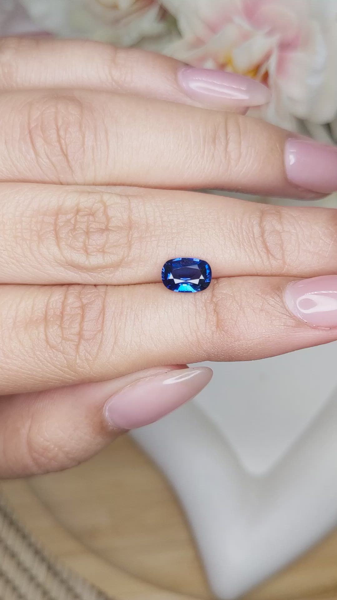 1.22 Ct. Blue Sapphire from Ceylon (Sri Lanka) Size Video