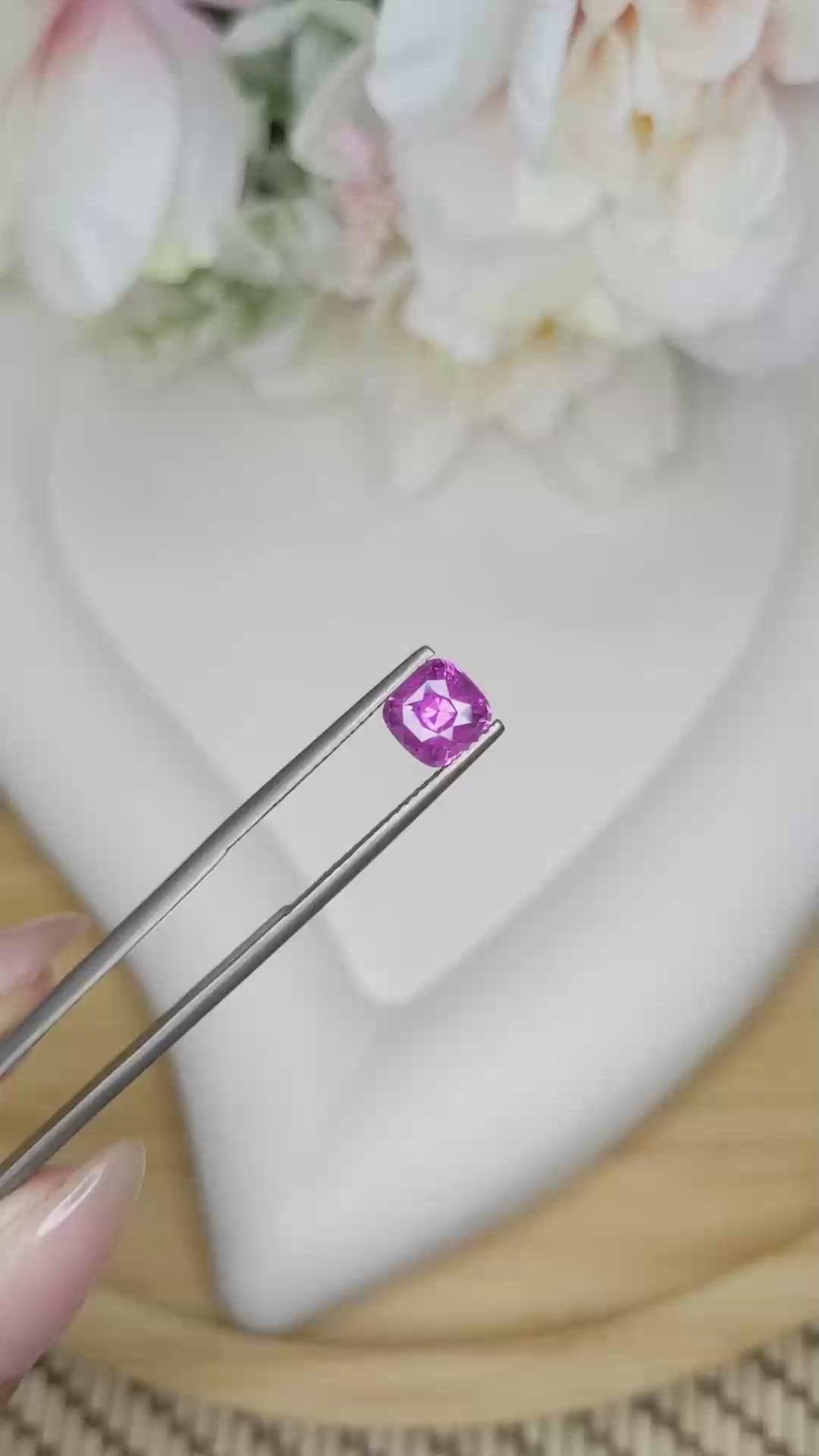 2.00 Ct. Purplish Pink Sapphire from Ceylon (Sri Lanka) Size Video
