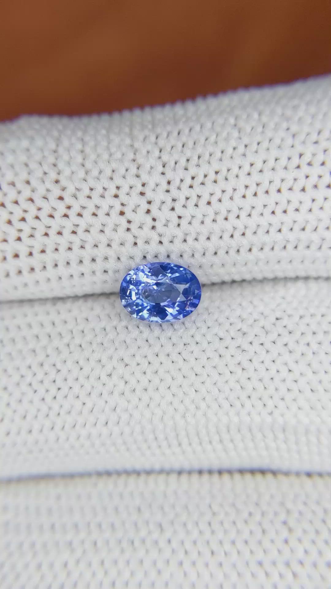 1.22 Ct. Blue Sapphire from Ceylon (Sri Lanka) Size Video