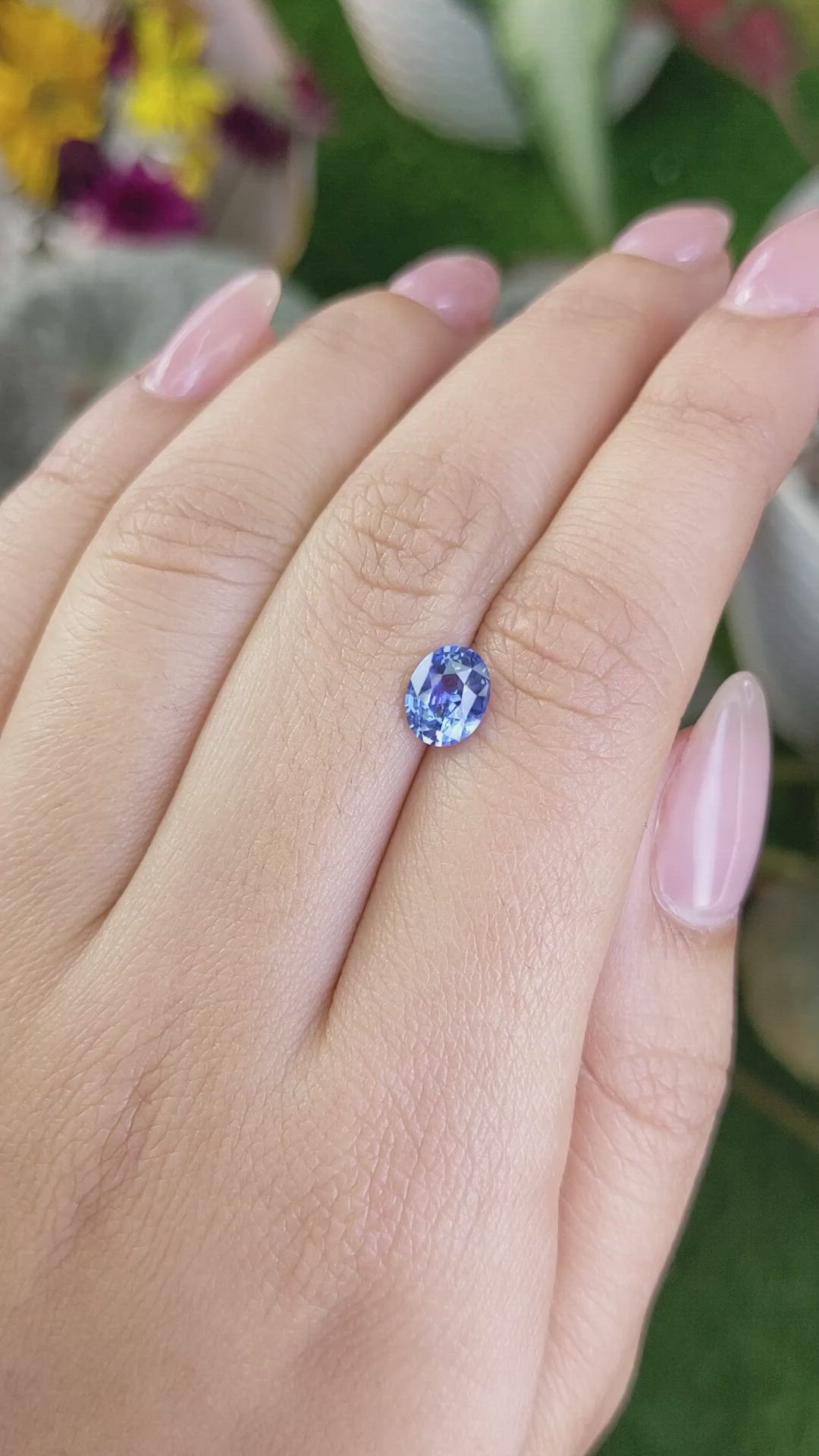 1.37 Ct. Blue Sapphire from Ceylon (Sri Lanka) Size Video