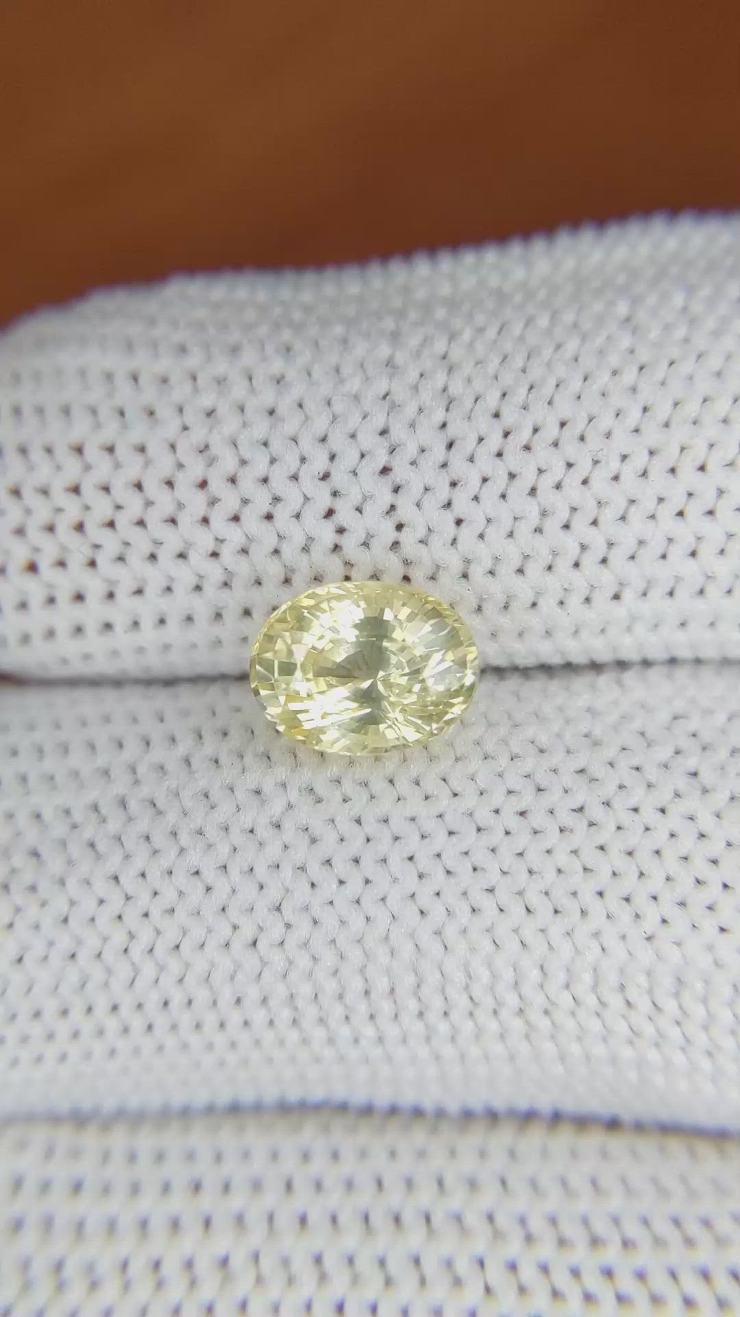 2.54 Ct. Yellow Sapphire from Ceylon (Sri Lanka) Size Video