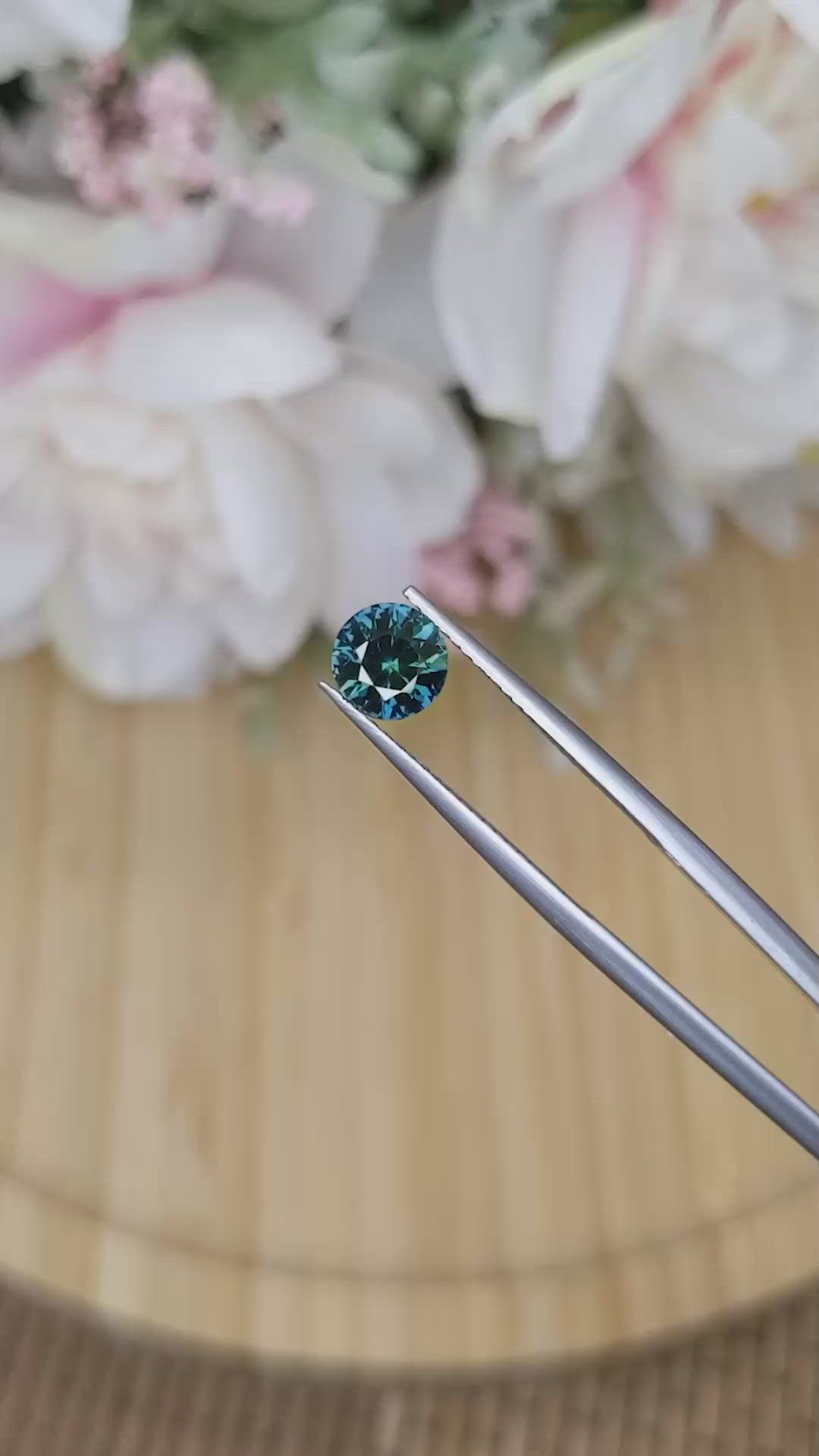 1.23 Ct. Bluish Green Sapphire from Ceylon (Sri Lanka) Size Video