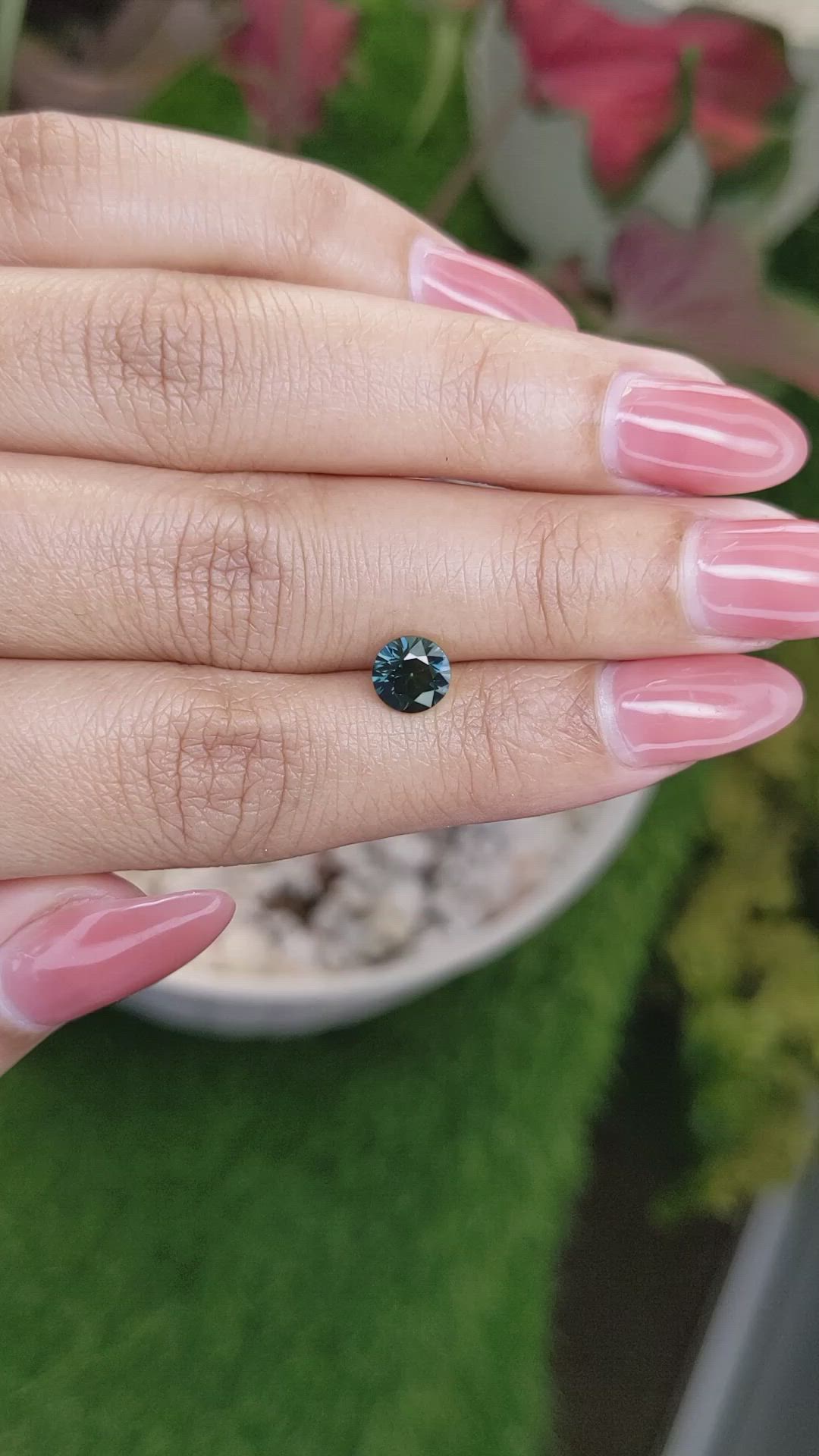 1.23 Ct. Bluish Green Sapphire from Ceylon (Sri Lanka) Size Video