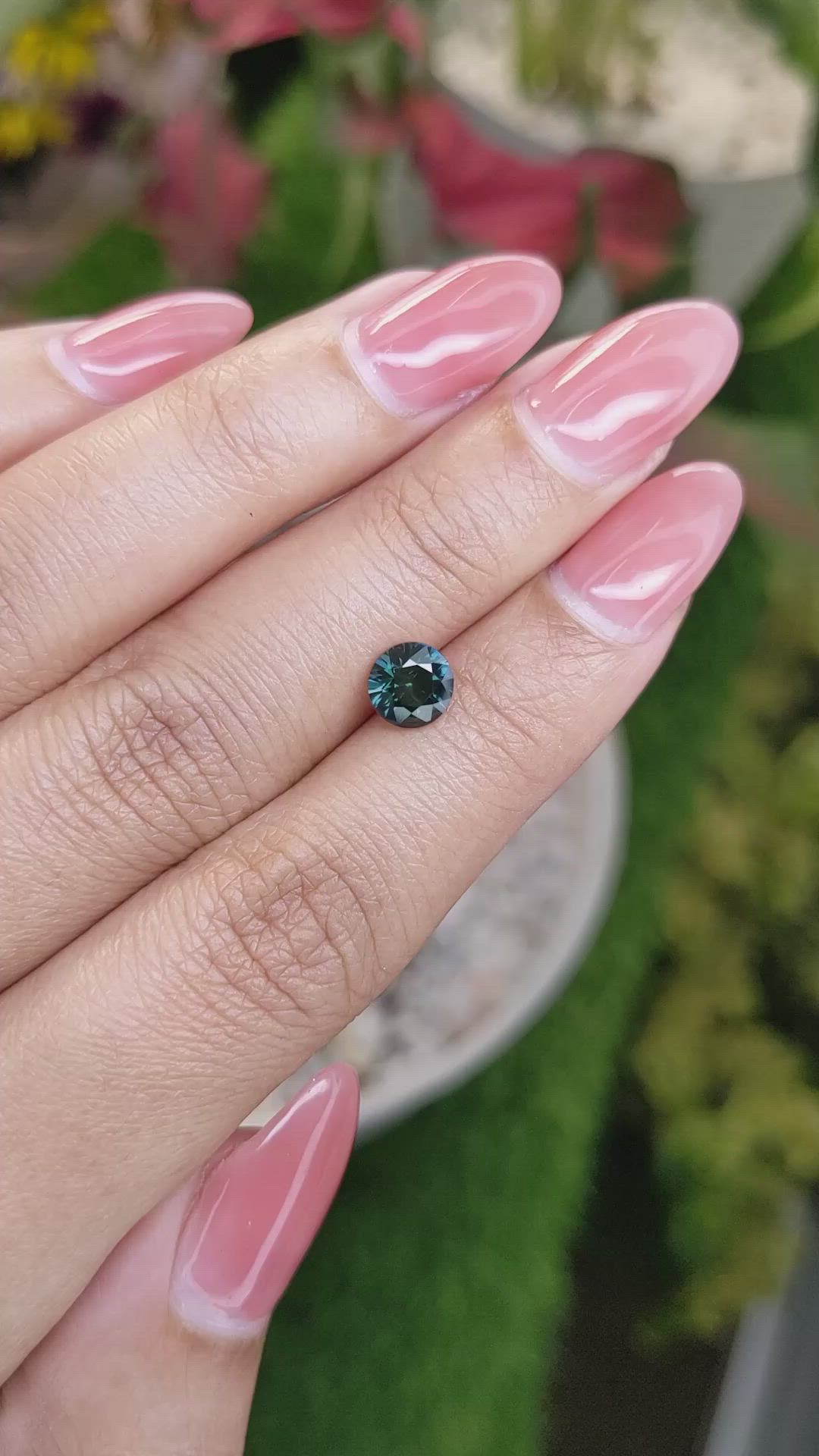 1.23 Ct. Bluish Green Sapphire from Ceylon (Sri Lanka) Size Video