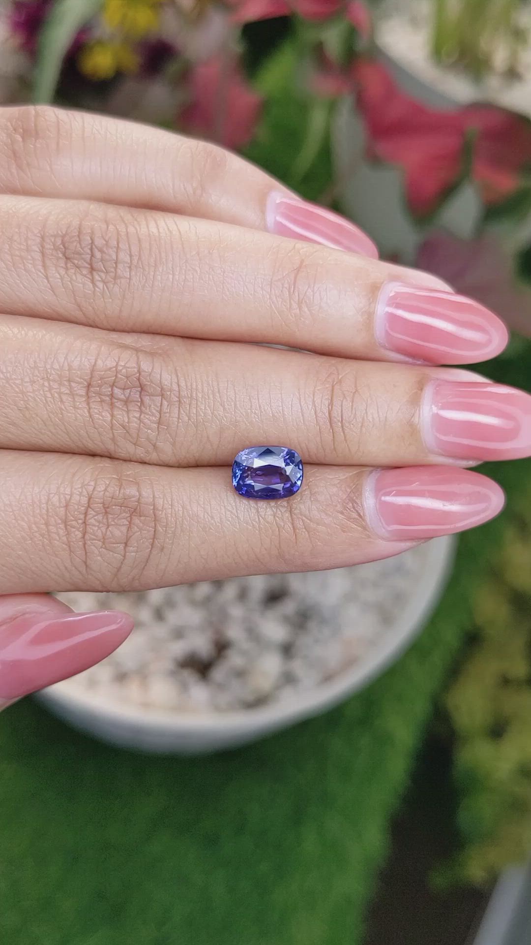 2.67 Ct. Purplish Blue Sapphire from Ceylon (Sri Lanka) Size Video