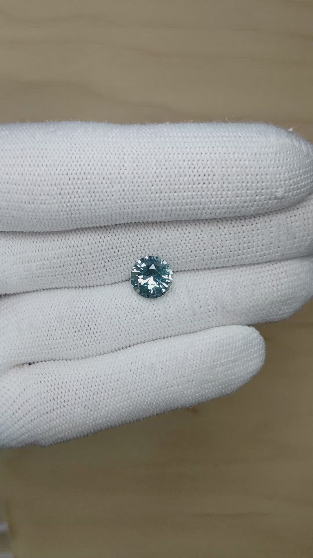 3.61 Ct. Greenish Blue Sapphire from Madagascar Size Video