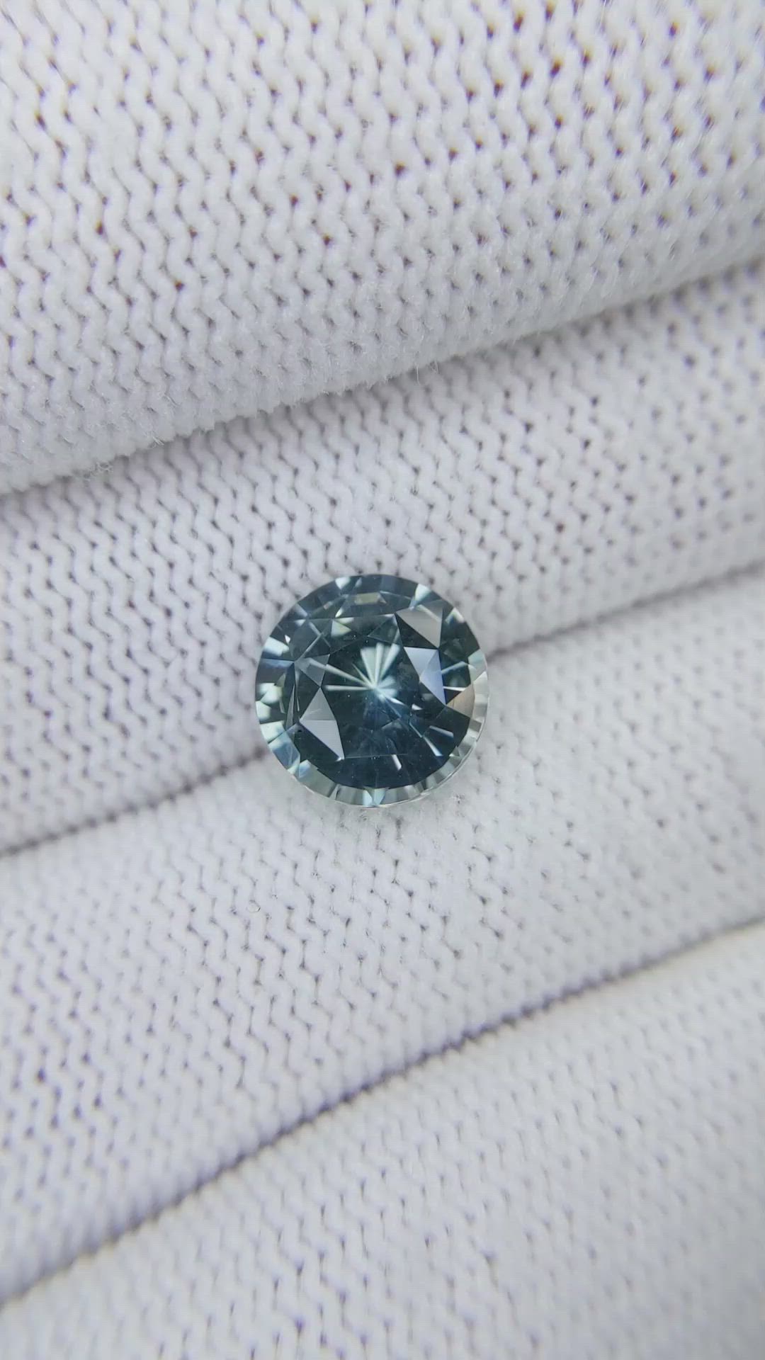 3.61 Ct. Greenish Blue Sapphire from Madagascar Size Video