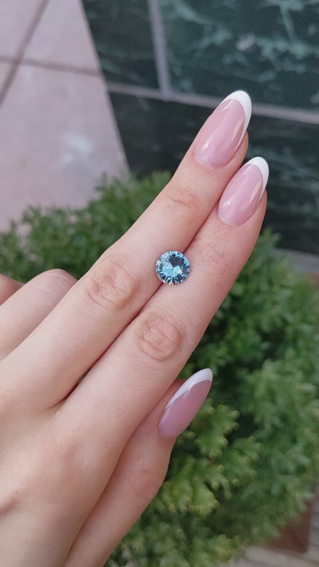 3.61 Ct. Greenish Blue Sapphire from Madagascar Size Video