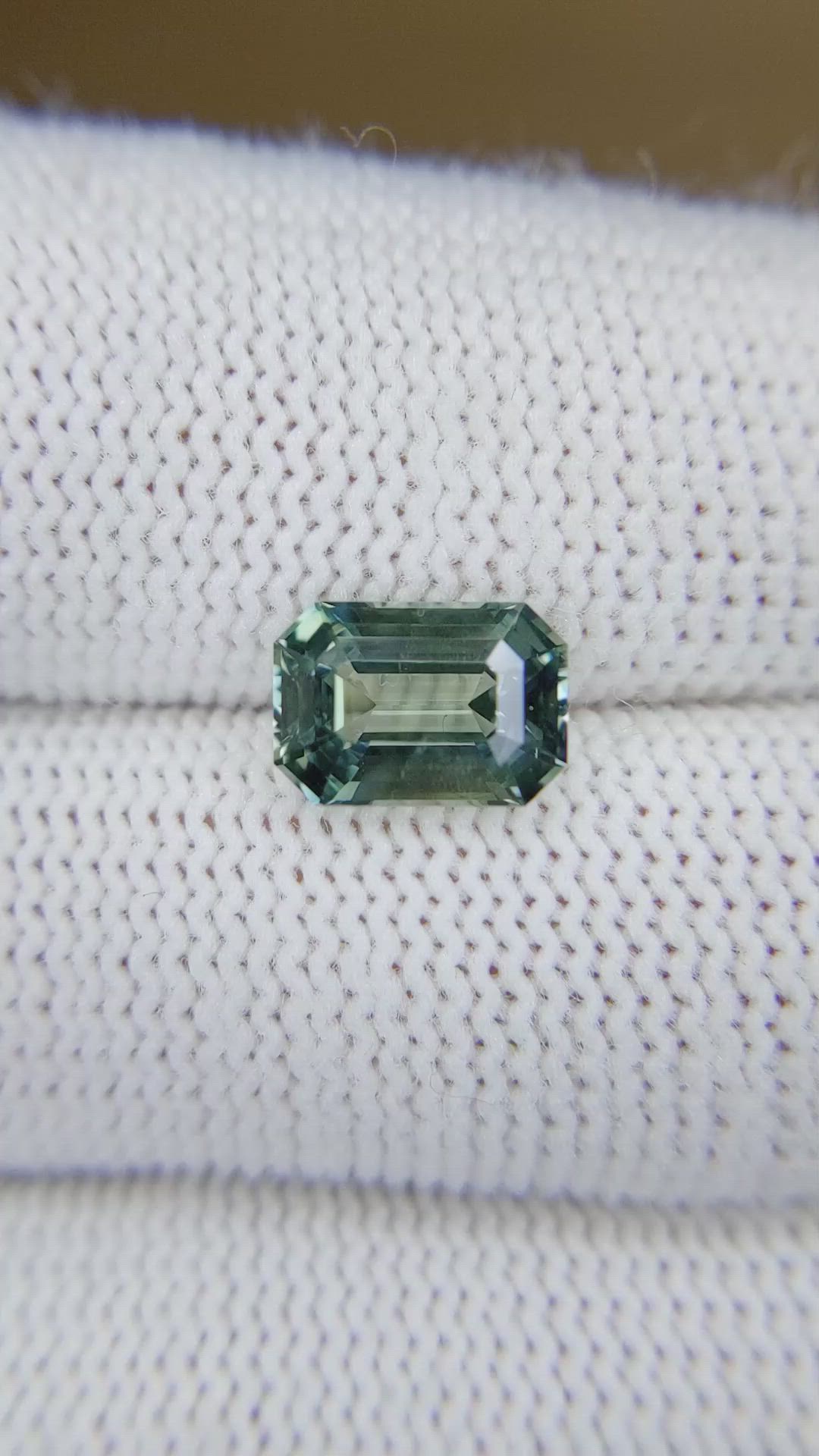 2.54 Ct. Bluish Green Sapphire from Madagascar Size Video