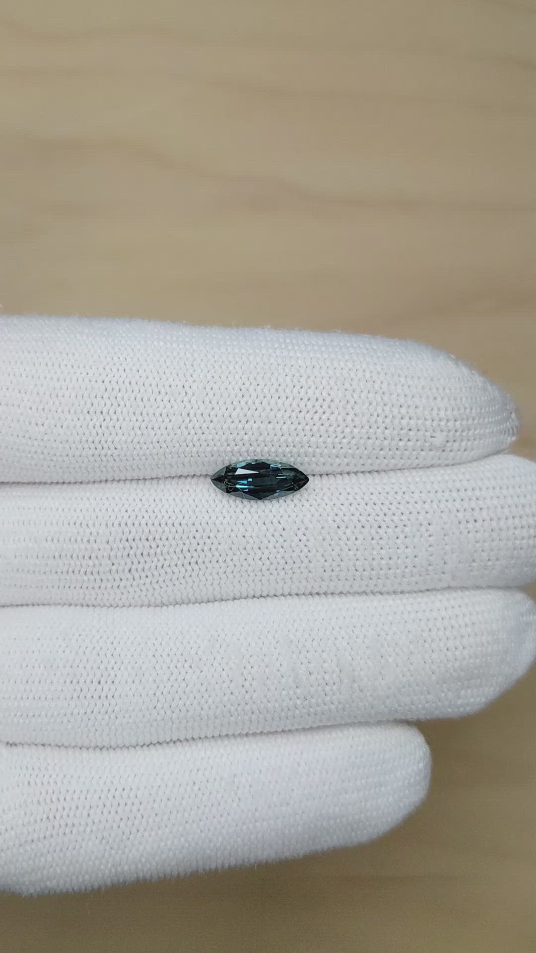 2.02 Ct. Greenish Blue Sapphire from Madagascar Size Video