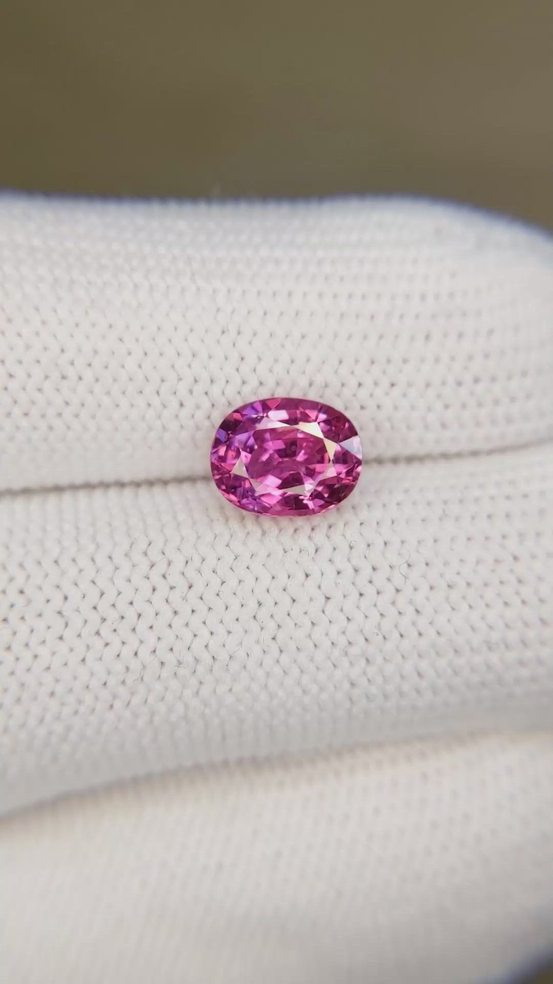 2.15 Ct. Pink Sapphire from Ceylon (Sri Lanka) Size Video
