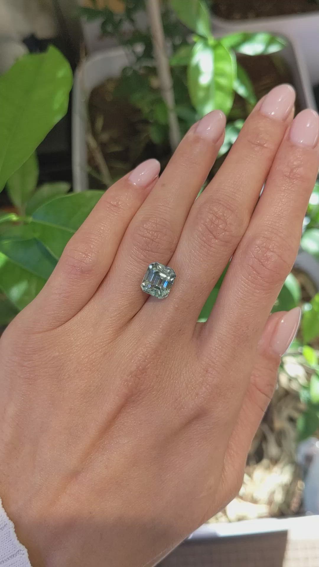 5.41 Ct. Bluish Green Sapphire from Madagascar Size Video