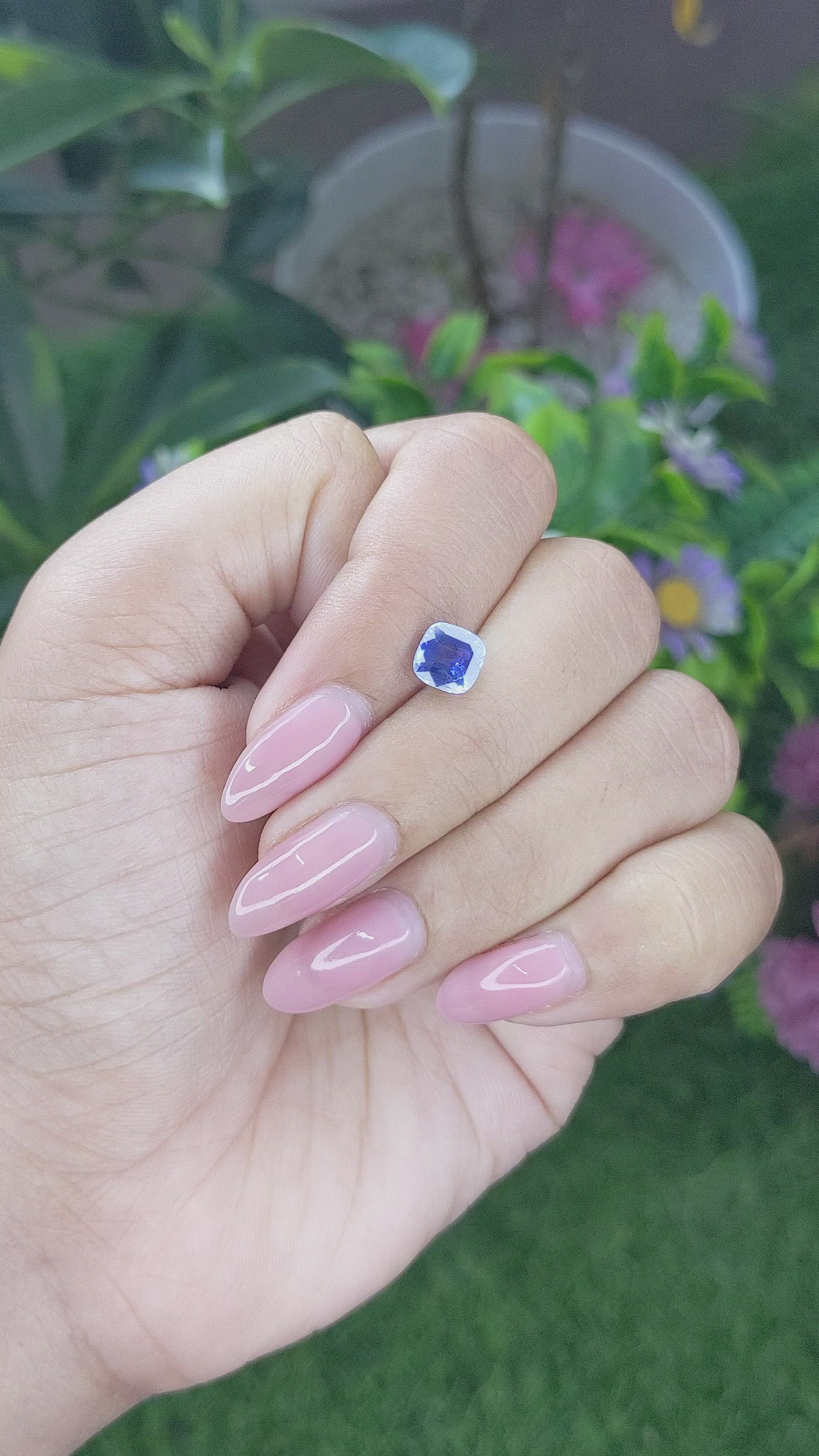 1.53 Ct. Blue Sapphire from Ceylon (Sri Lanka) Size Video