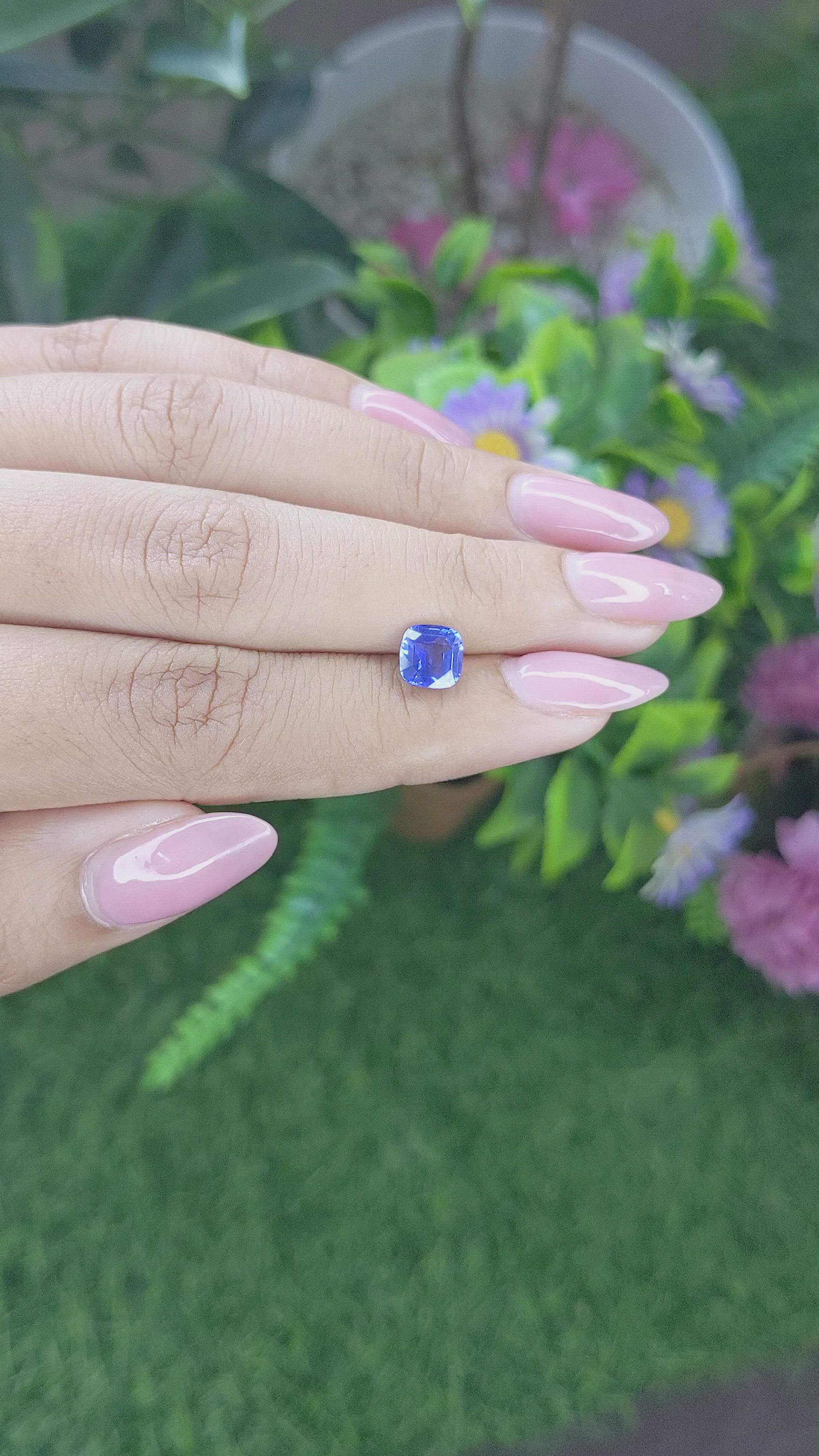1.53 Ct. Blue Sapphire from Ceylon (Sri Lanka) Size Video