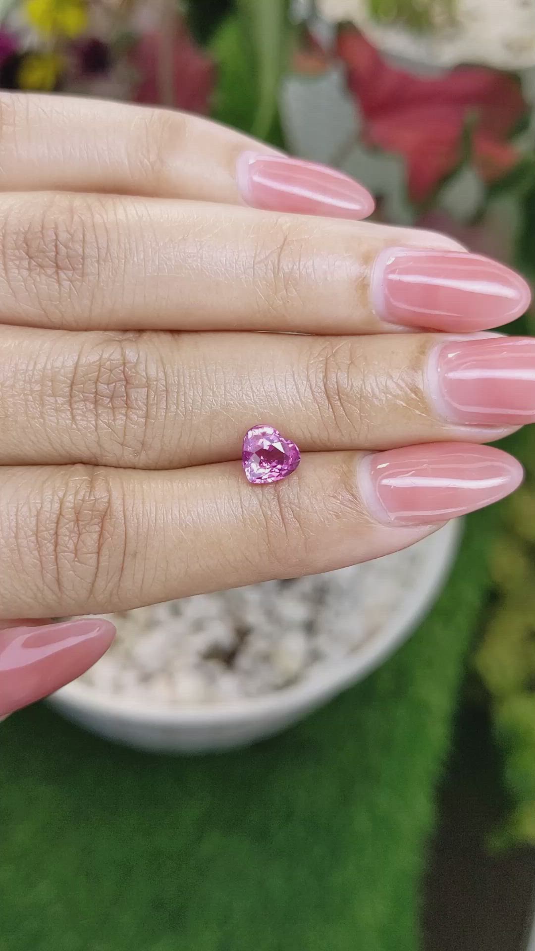 1.53 Ct. Purplish Pink Sapphire from Ceylon (Sri Lanka) Size Video