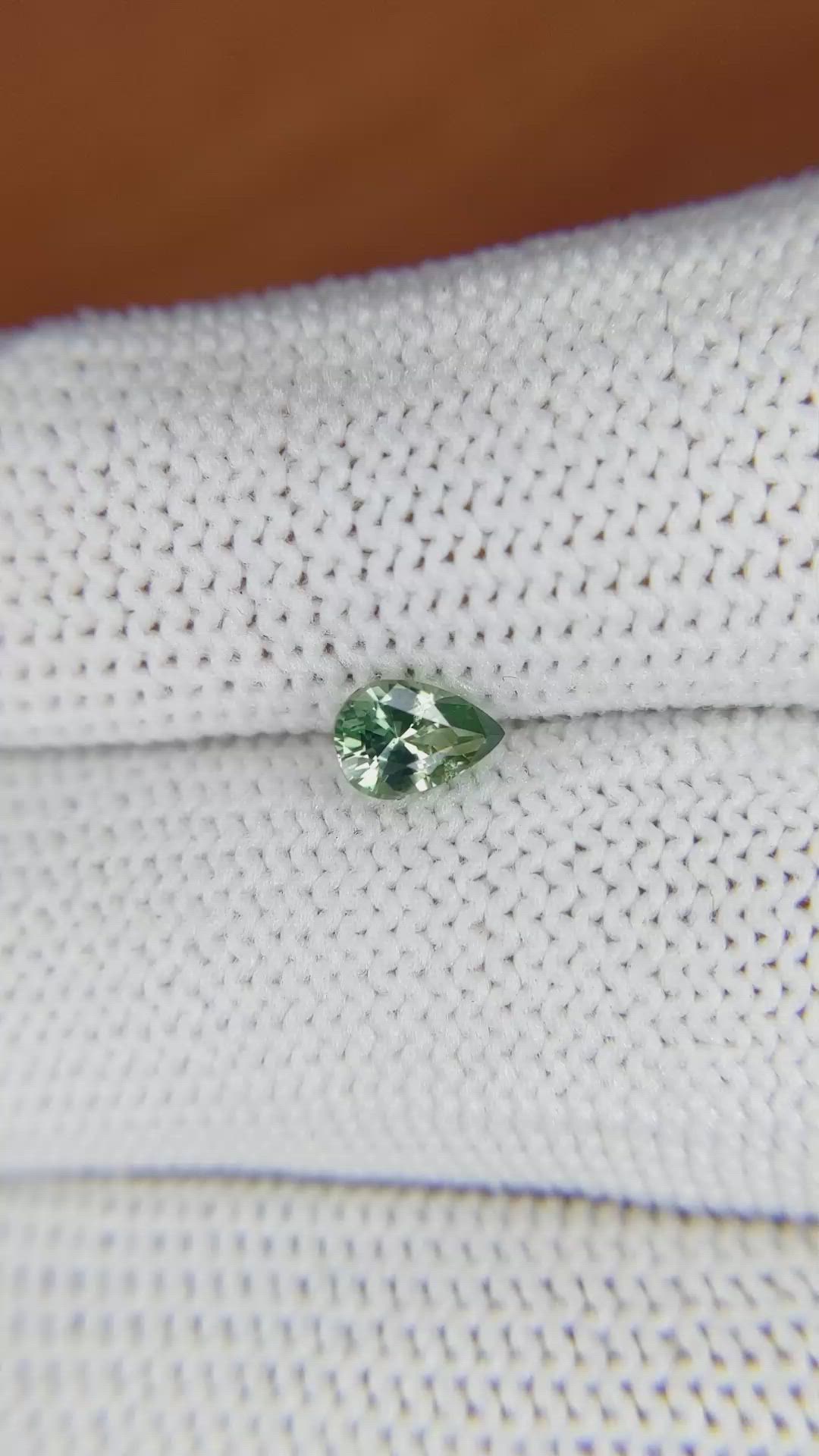 0.55 Ct. Green Sapphire from Ceylon (Sri Lanka) Size Video