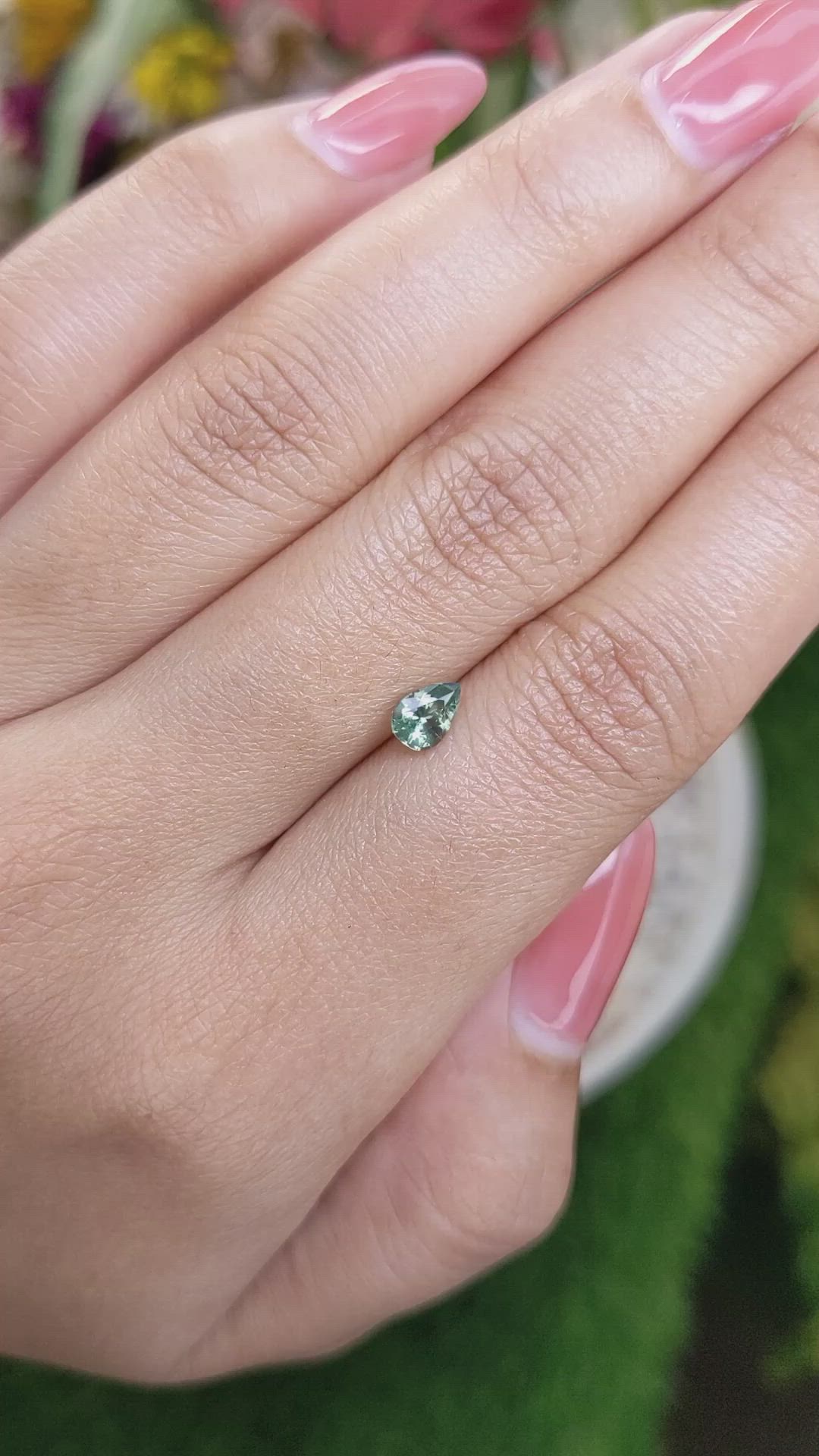 0.55 Ct. Green Sapphire from Ceylon (Sri Lanka) Size Video