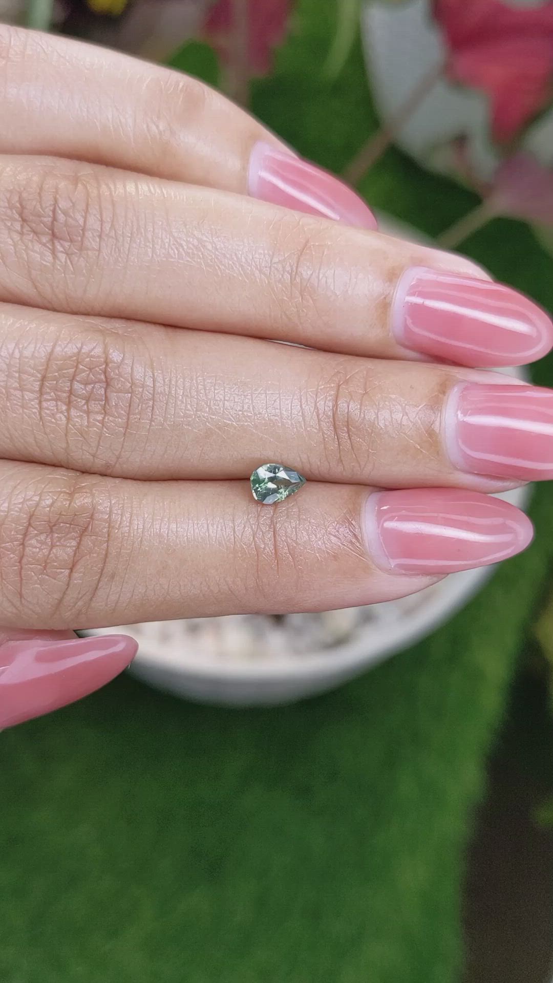 0.55 Ct. Green Sapphire from Ceylon (Sri Lanka) Size Video