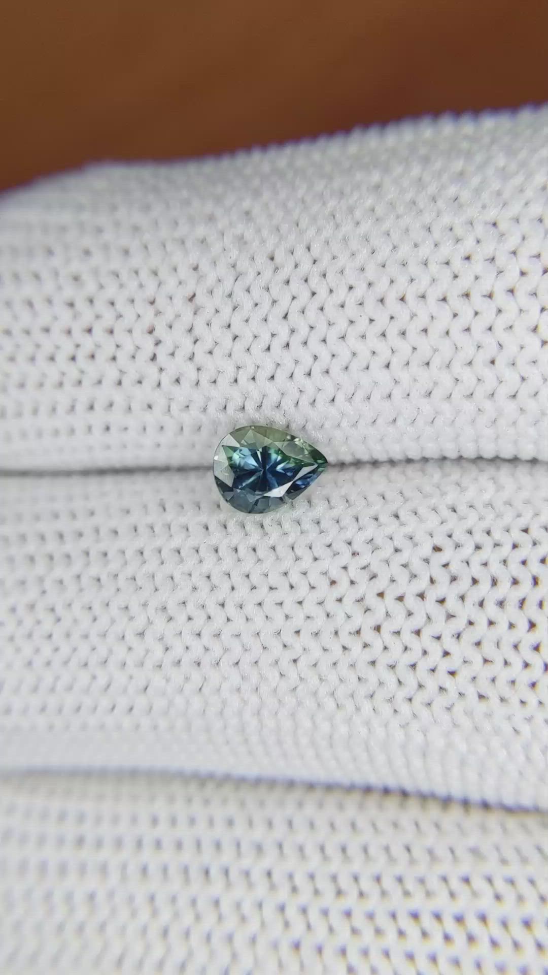 0.71 Ct. Greenish Blue Sapphire from Ceylon (Sri Lanka) Size Video