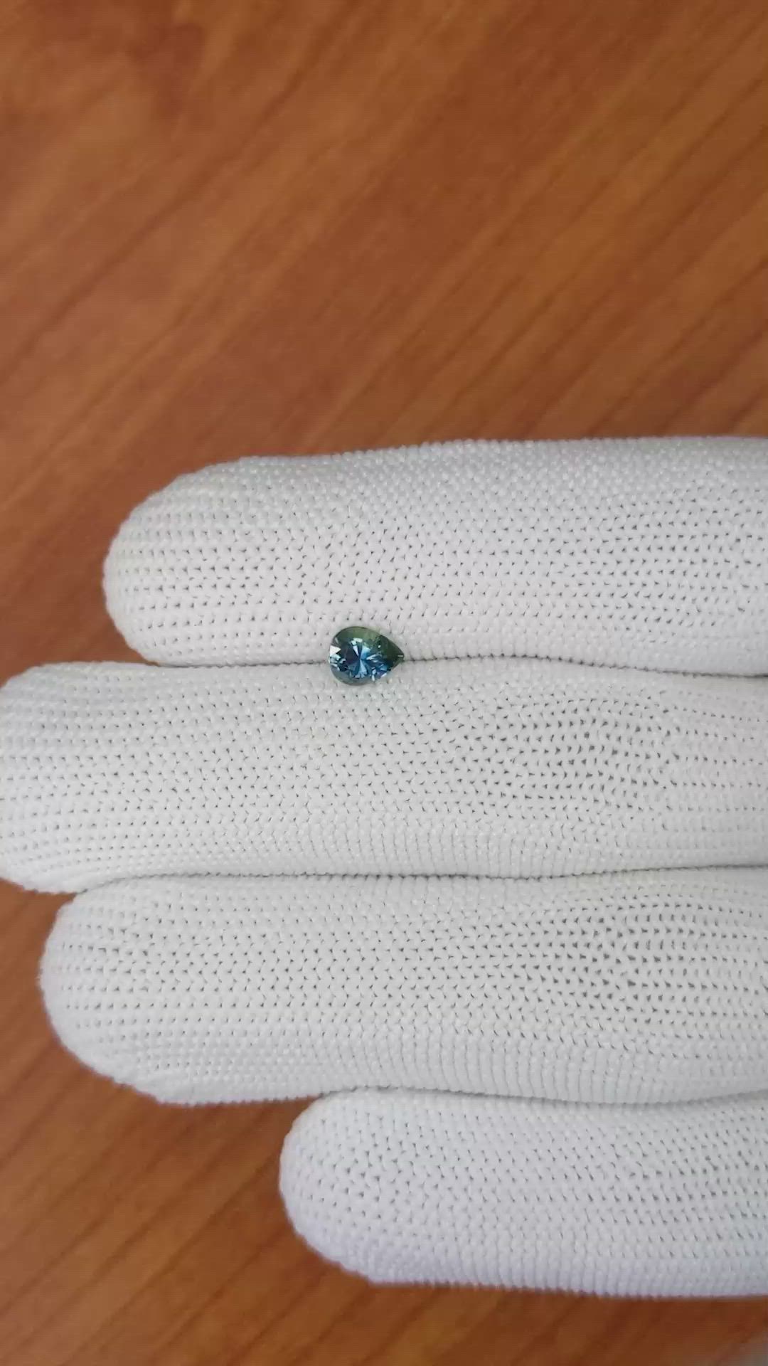 0.71 Ct. Greenish Blue Sapphire from Ceylon (Sri Lanka) Size Video