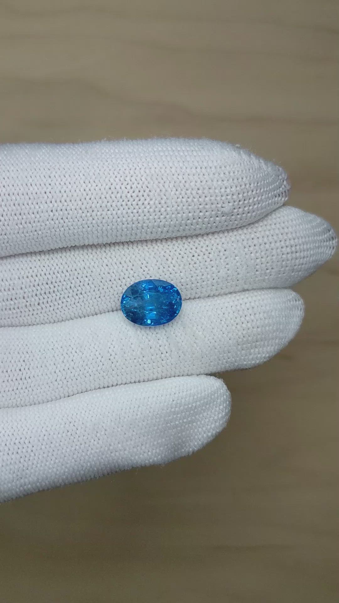 6.58 Ct. Blue Sapphire from Ceylon (Sri Lanka) Size Video