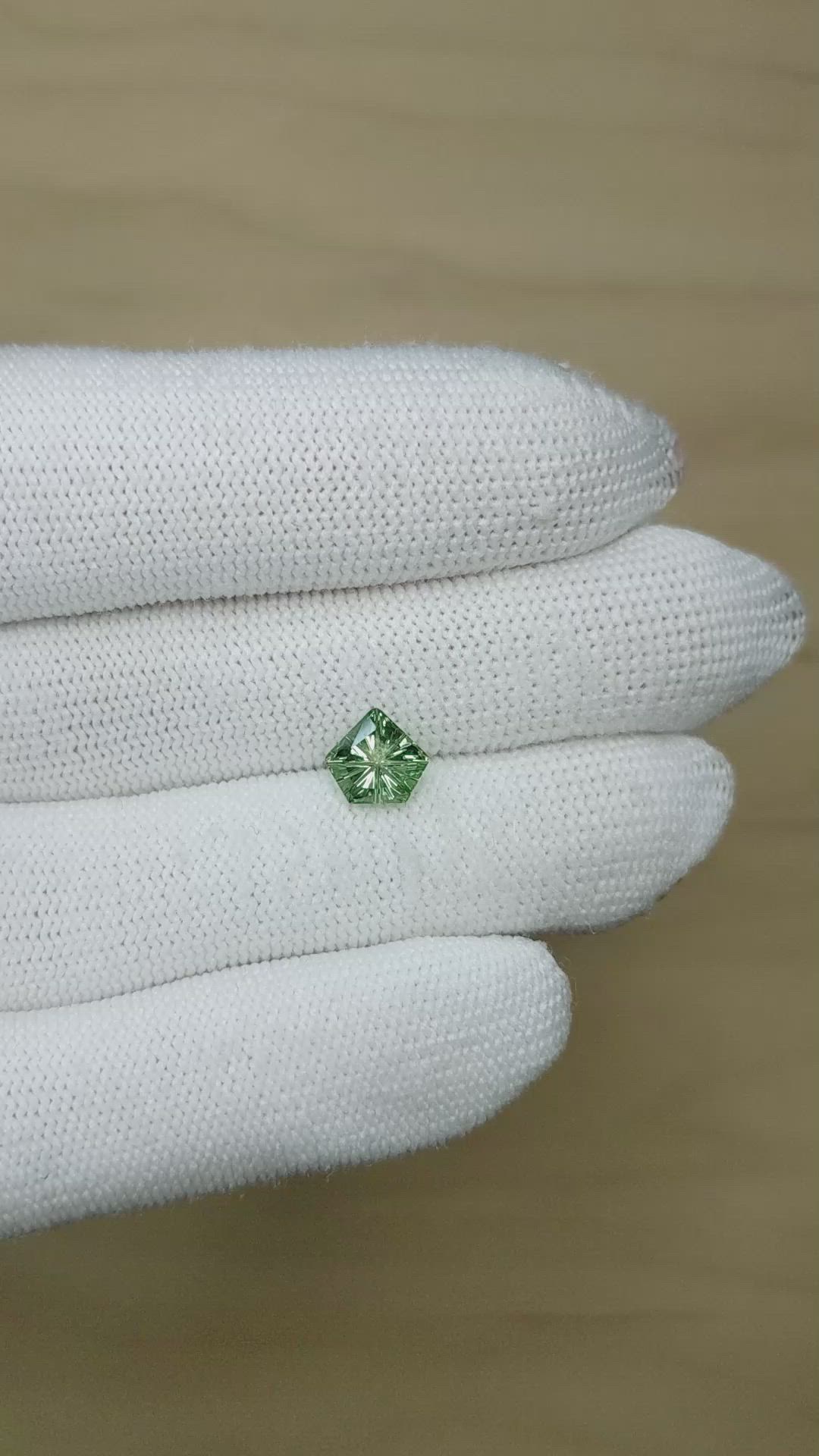 1.64 Ct. Green Sapphire from Montana Size Video